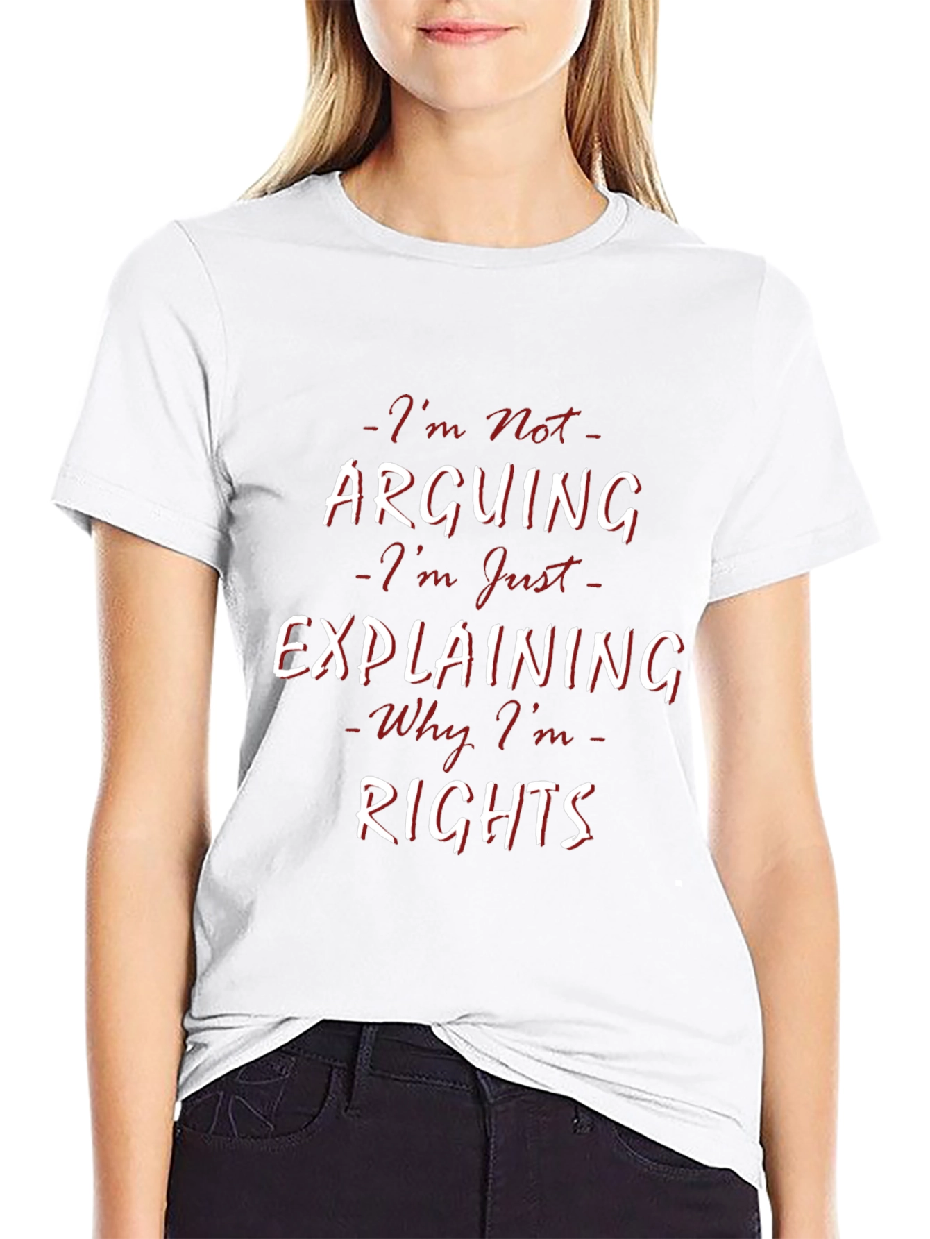 Black Funny Statement T-Shirt - I'm Not Arguing view 9