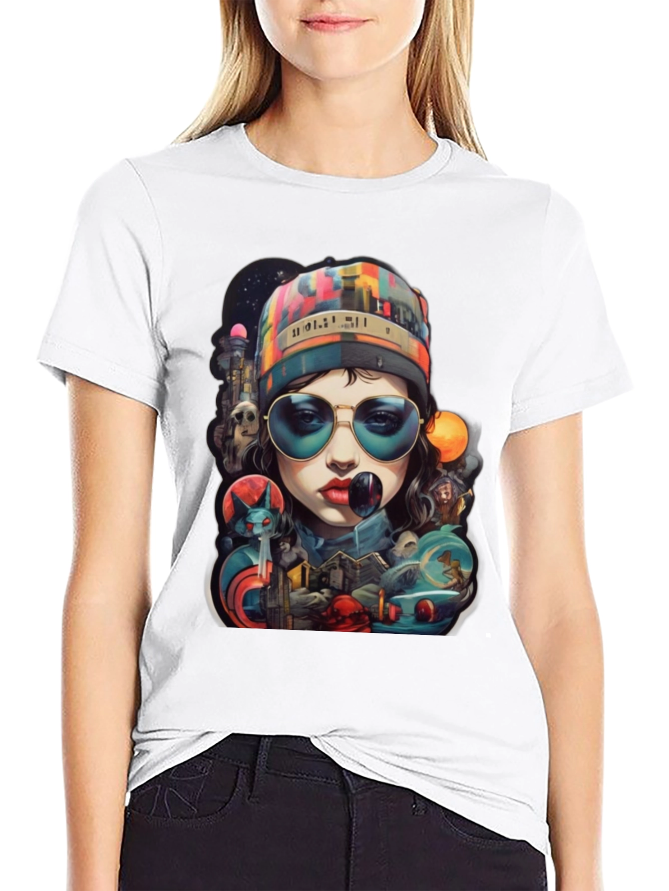 Black Artistic Graphic Print T-Shirt - Stylish Streetwear view 9