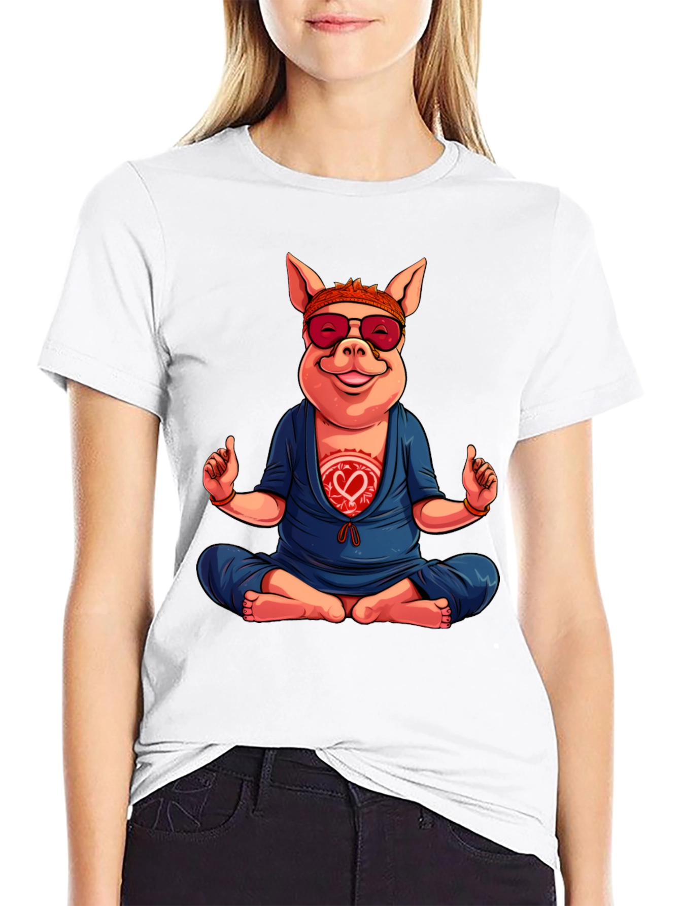 Black Zen Pig T-Shirt view 9