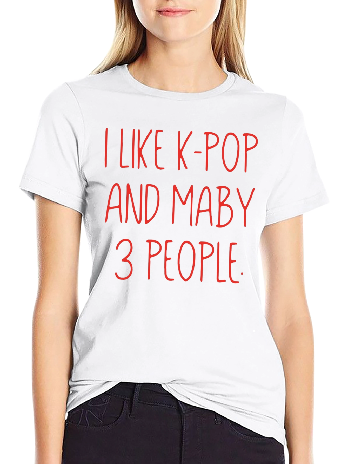 Black I Like K-Pop and Maybe 3 People T-Shirt view 9