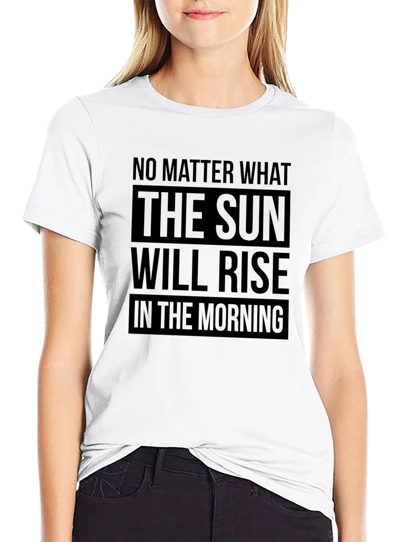 Black Inspirational "Sun Will Rise" Graphic T-Shirt view 9