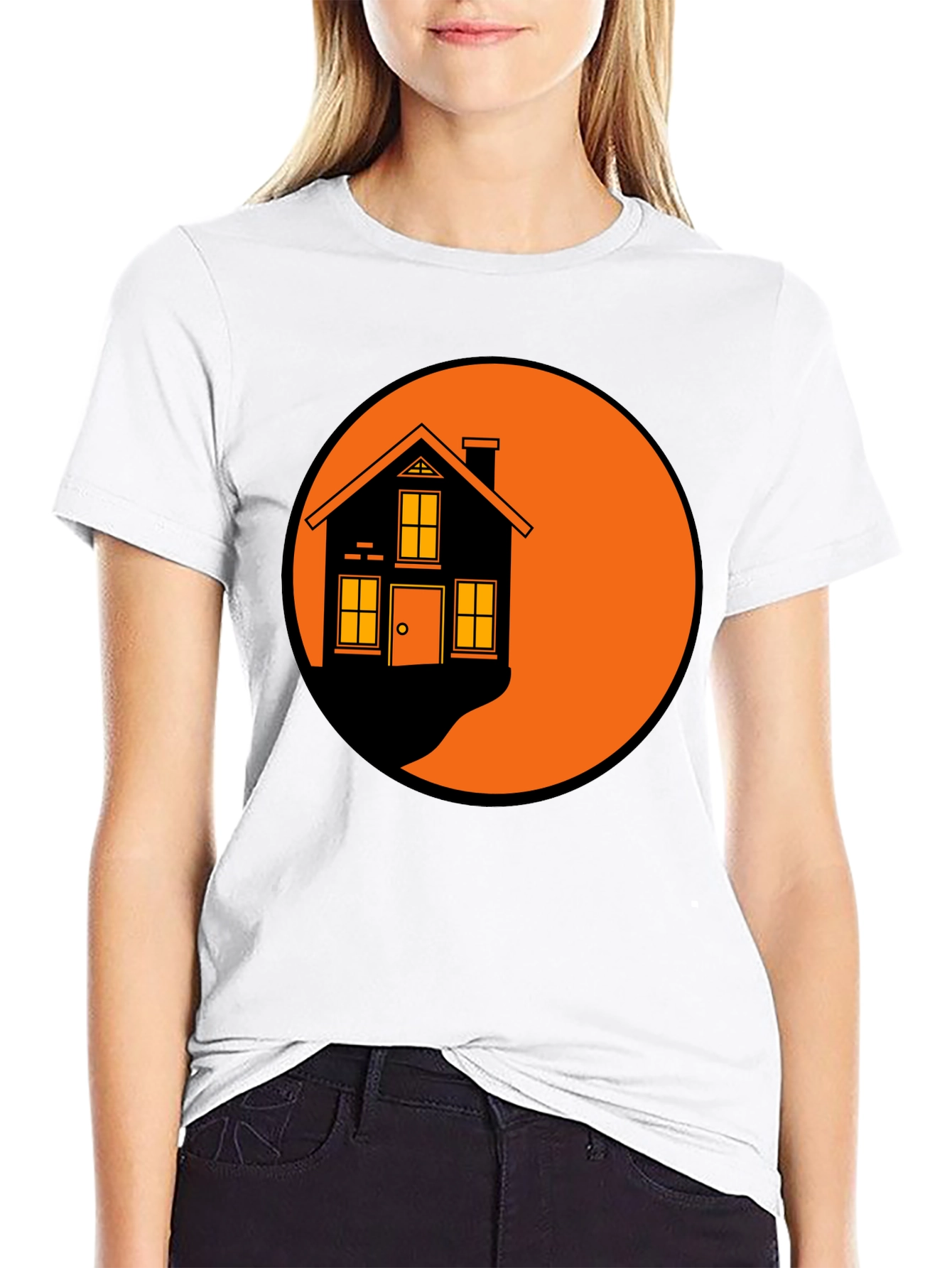 Black Retro House Graphic T-Shirt - Soft Cotton Tee view 9