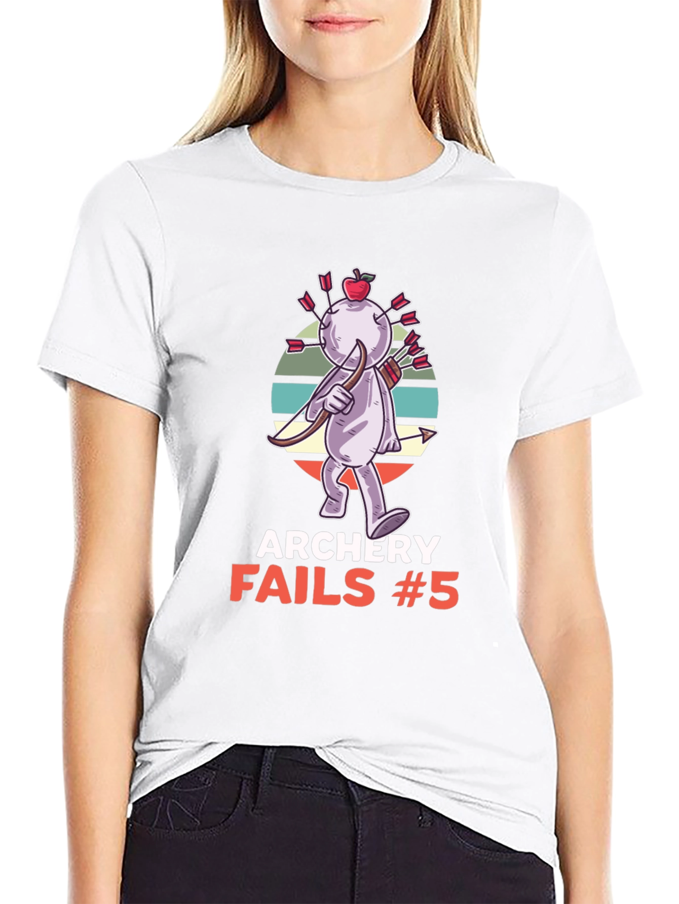Black Archery Fails #5 T-Shirt - Funny Graphic Tee view 9