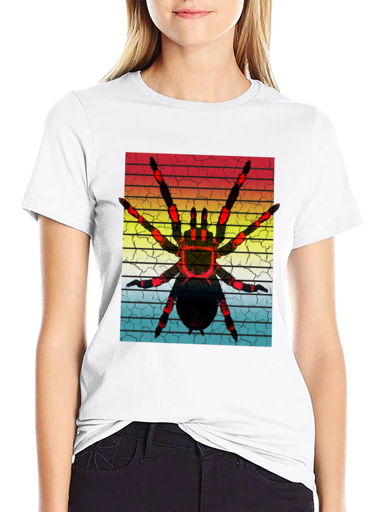 Black Vintage Spider Graphic T-Shirt view 9