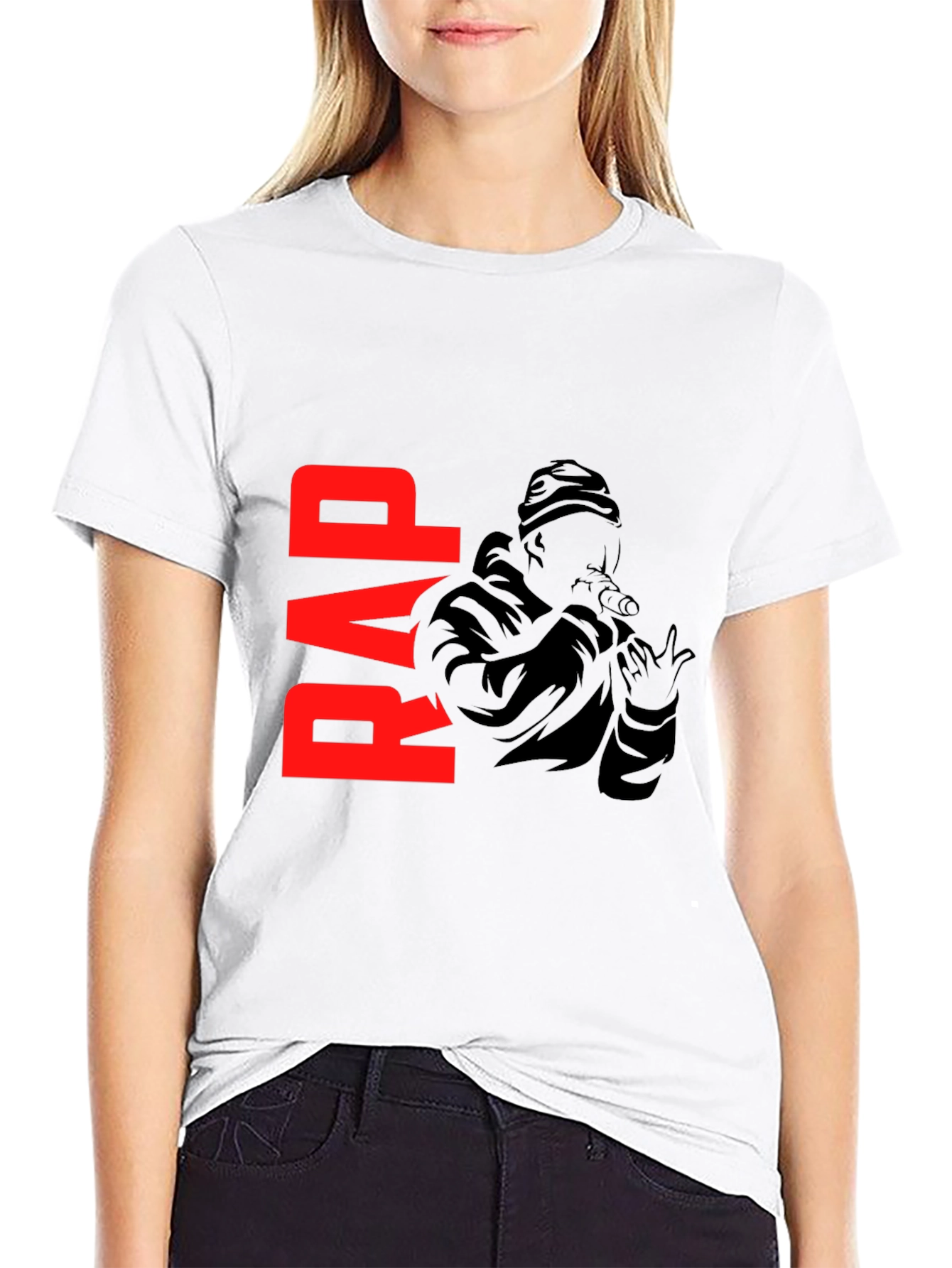 Black Rap Graphic Black T-Shirt view 9