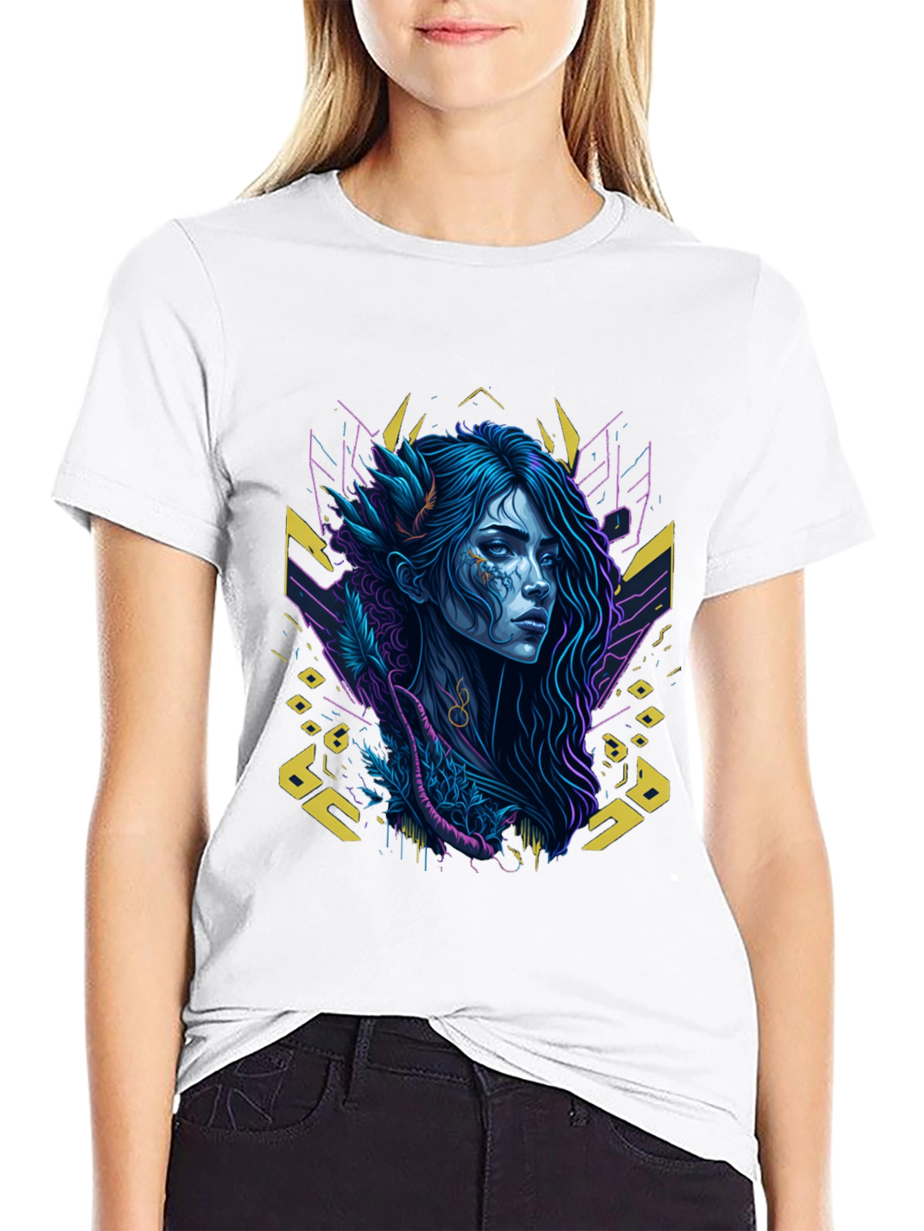 Black Mystic Woman Graphic Black T-Shirt view 9