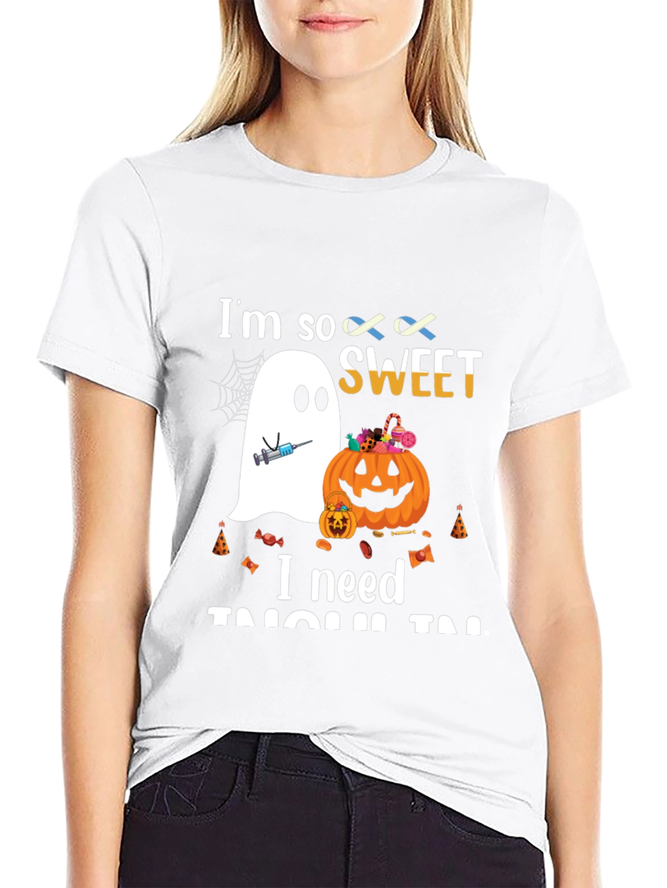 Black Halloween Diabetes Awareness T-Shirt view 9