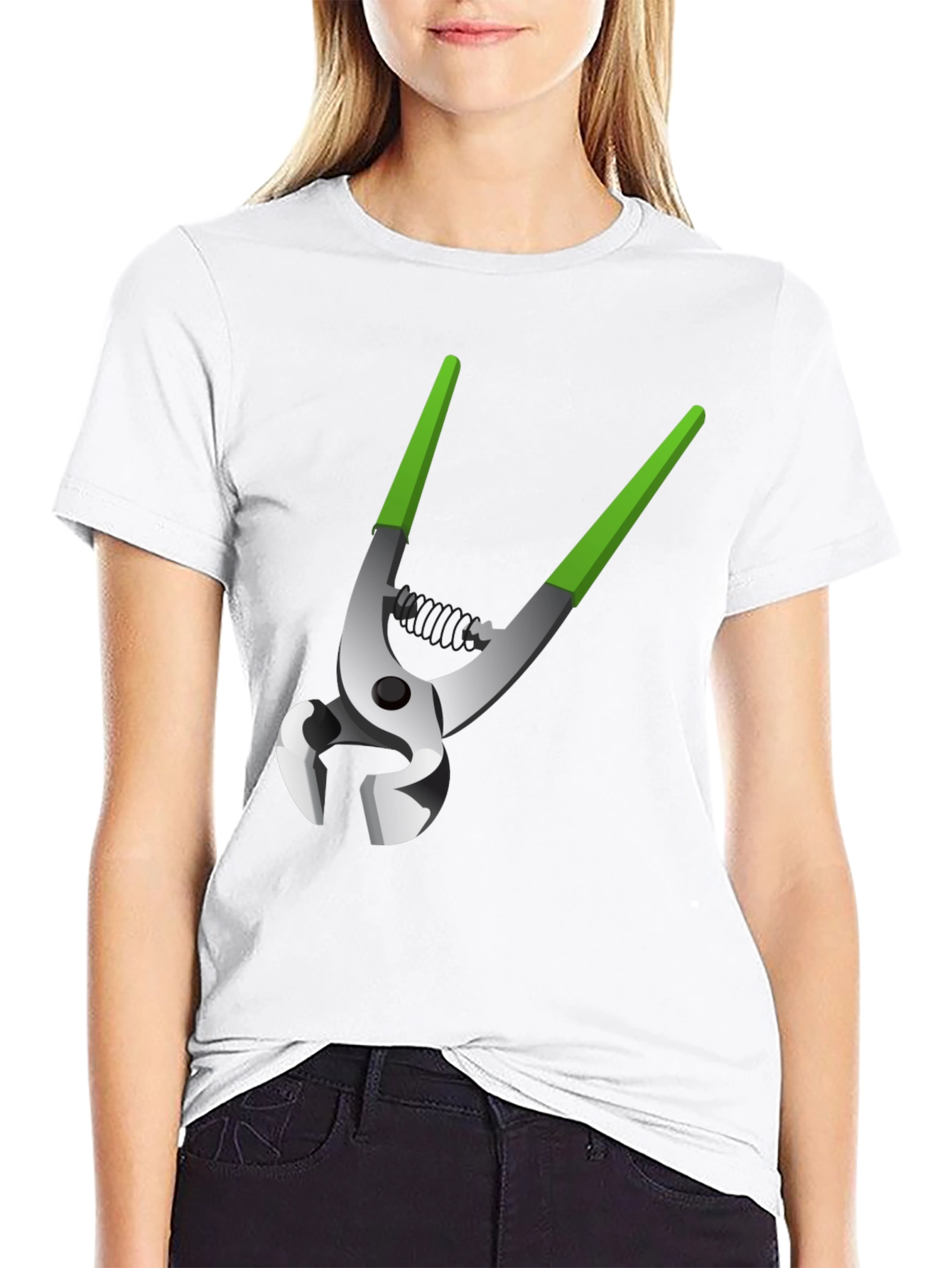 Black Novelty Pliers Graphic Tee - Black Cotton Blend view 9