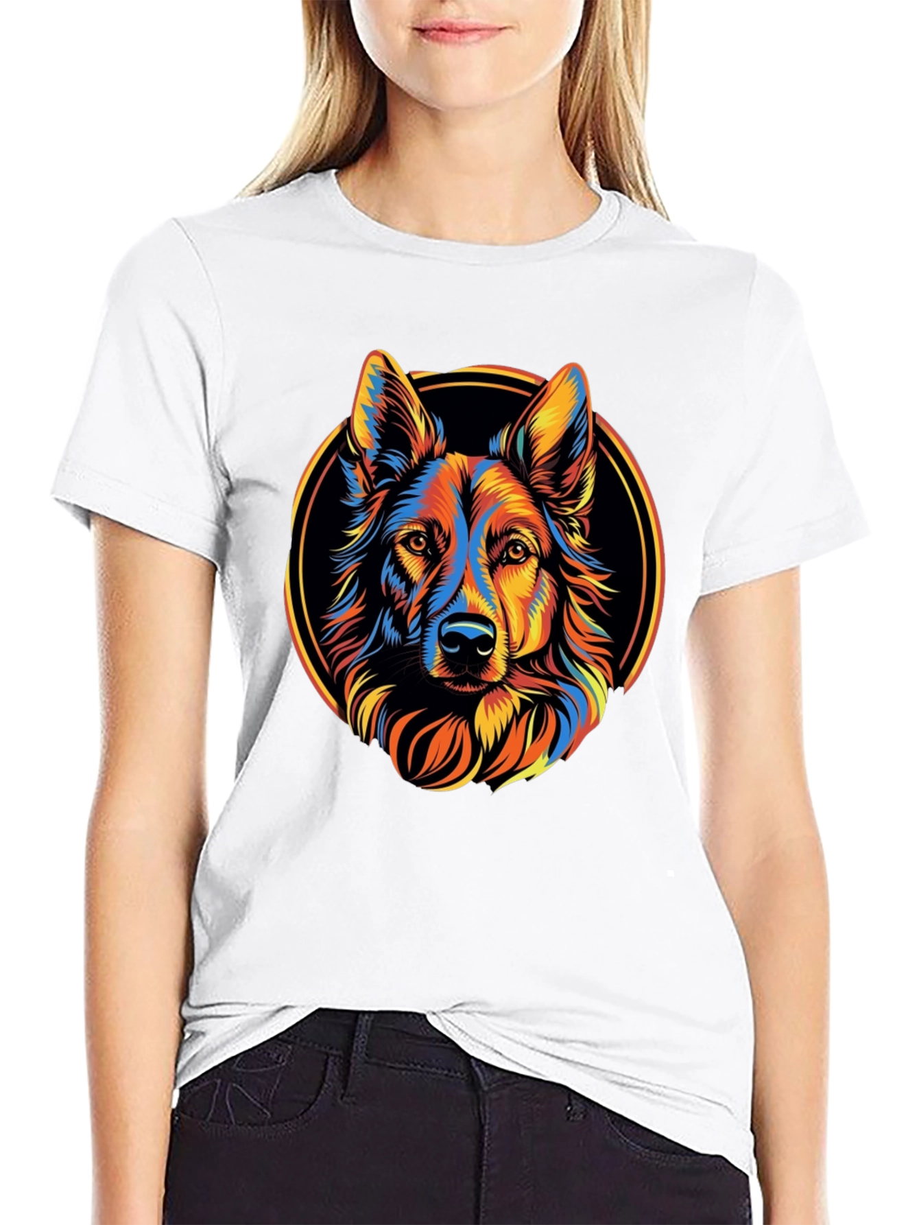 Black Dog Graphic Tee - Colorful Canine Design view 9