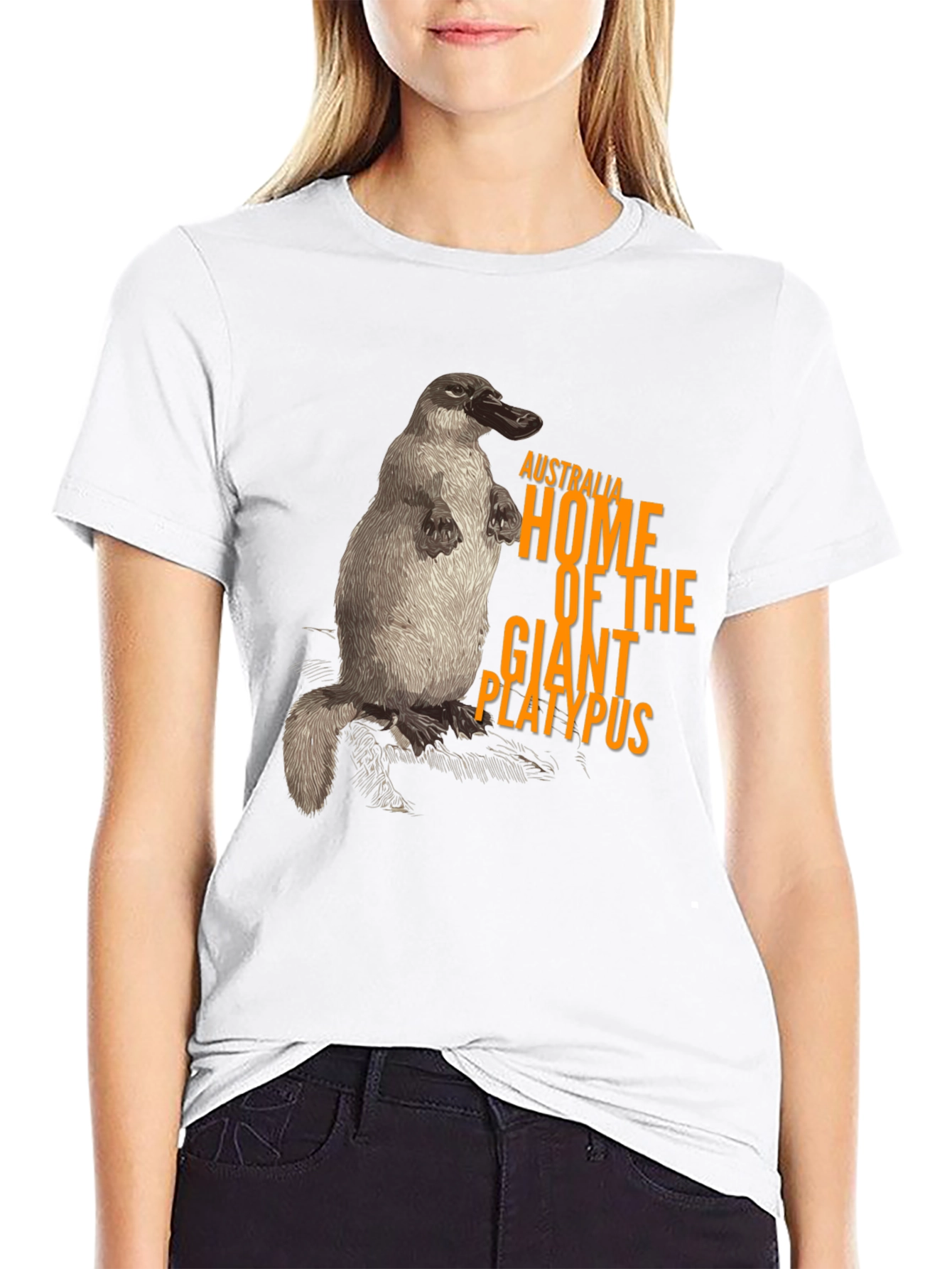 Black Australia Giant Platypus Graphic Tee - Black view 9