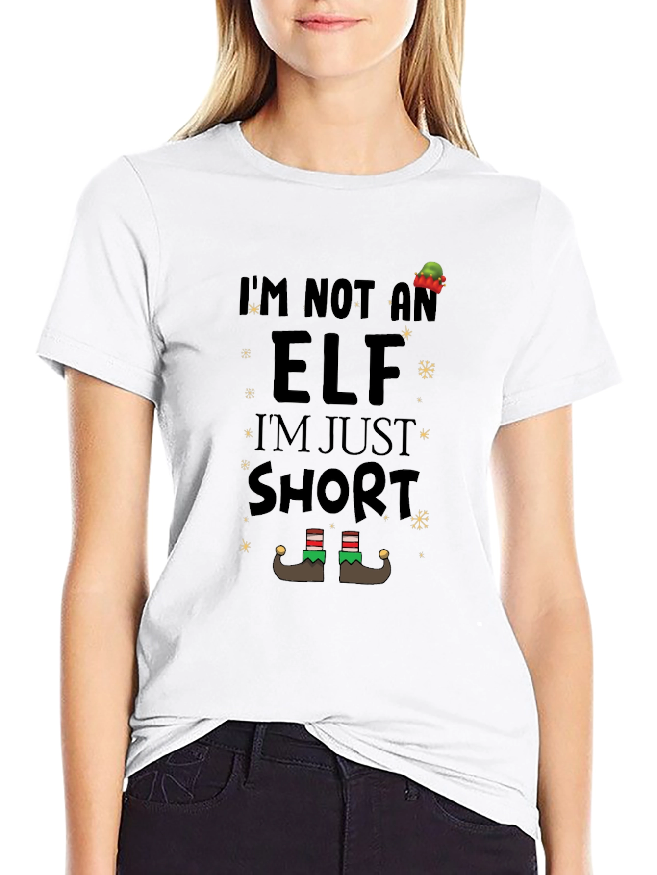 Black I'm Not an Elf, I'm Just Short T-Shirt view 9