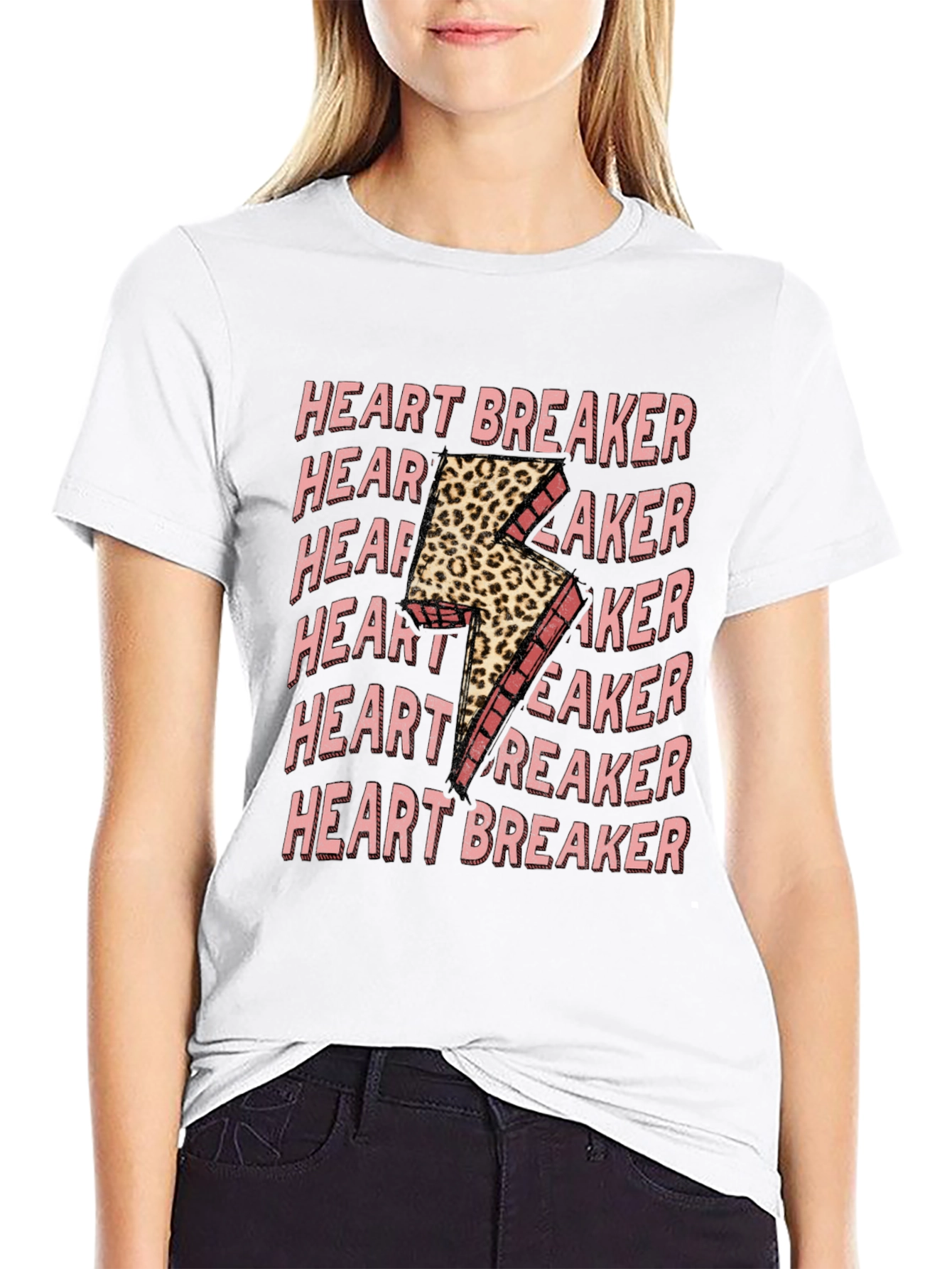 Black Heartbreaker Leopard Bolt Graphic Tee view 9