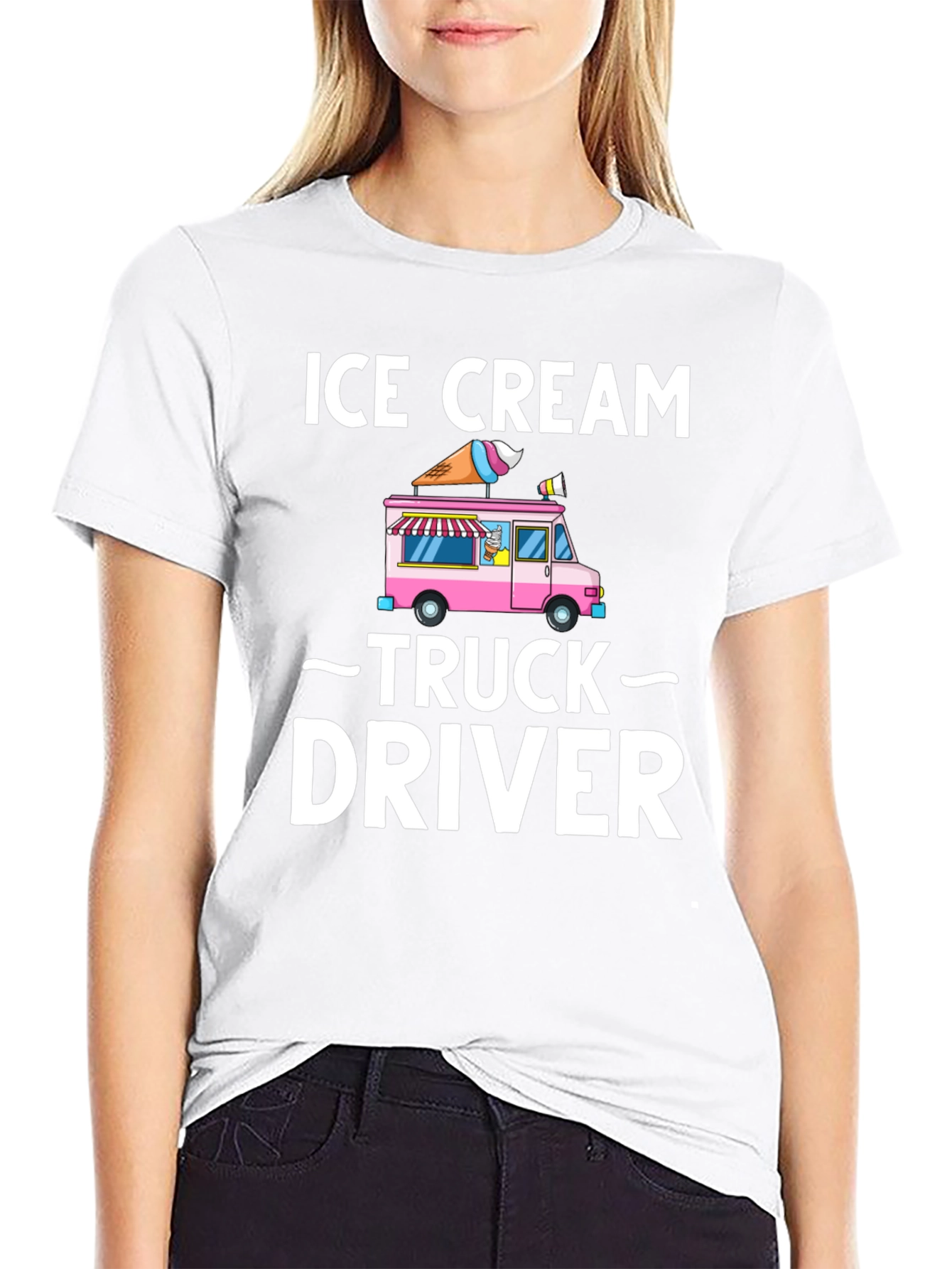 Black Ice Cream Truck Driver T-Shirt - Novelty Graphic Tee view 9