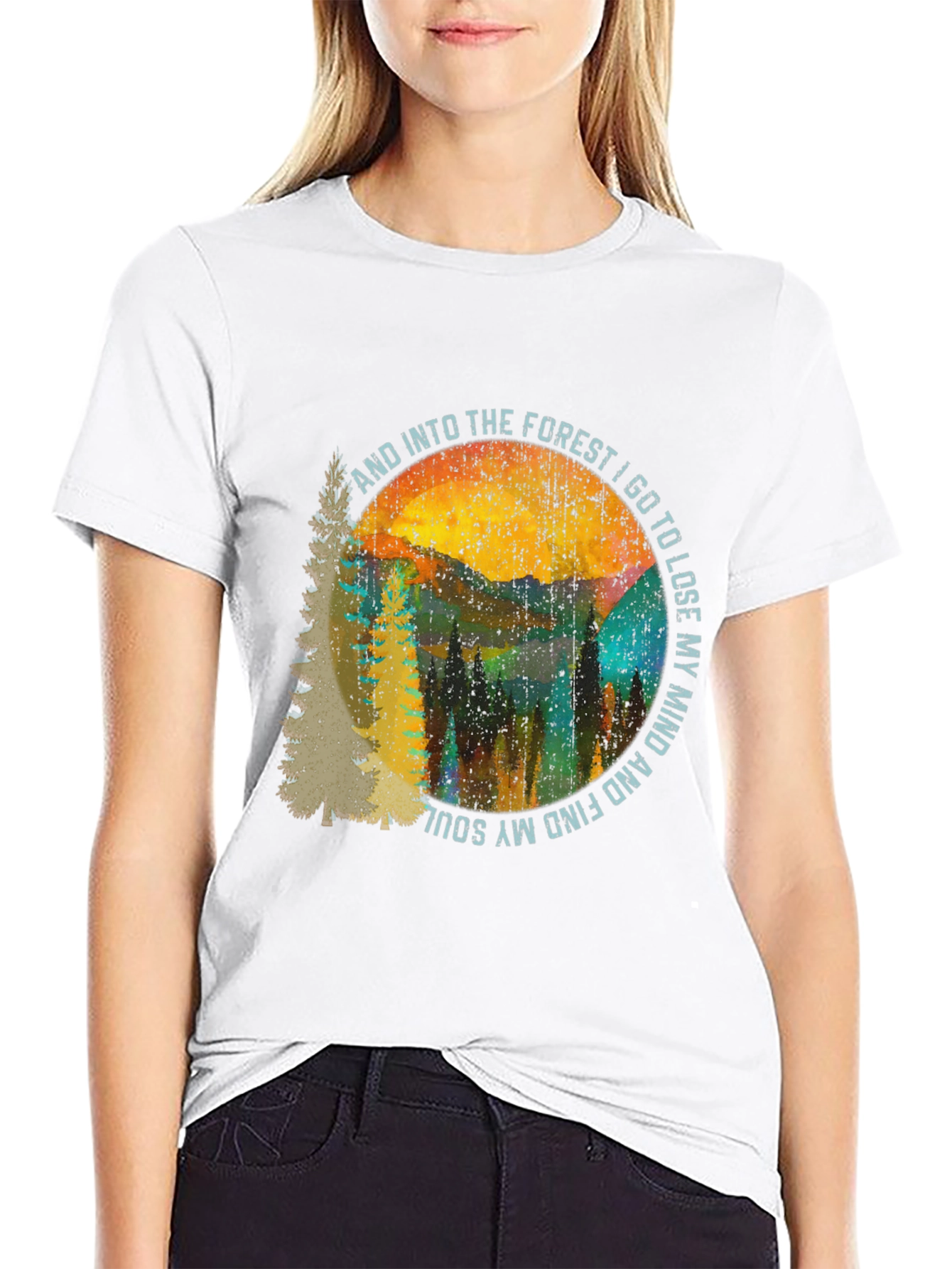 Black Into the Forest Graphic Tee - Unisex view 9