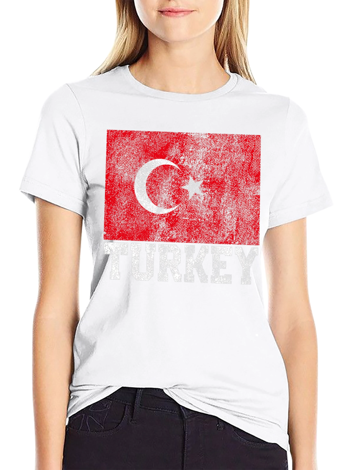 Black Turkey Flag T-Shirt - Distressed Graphic Tee view 9