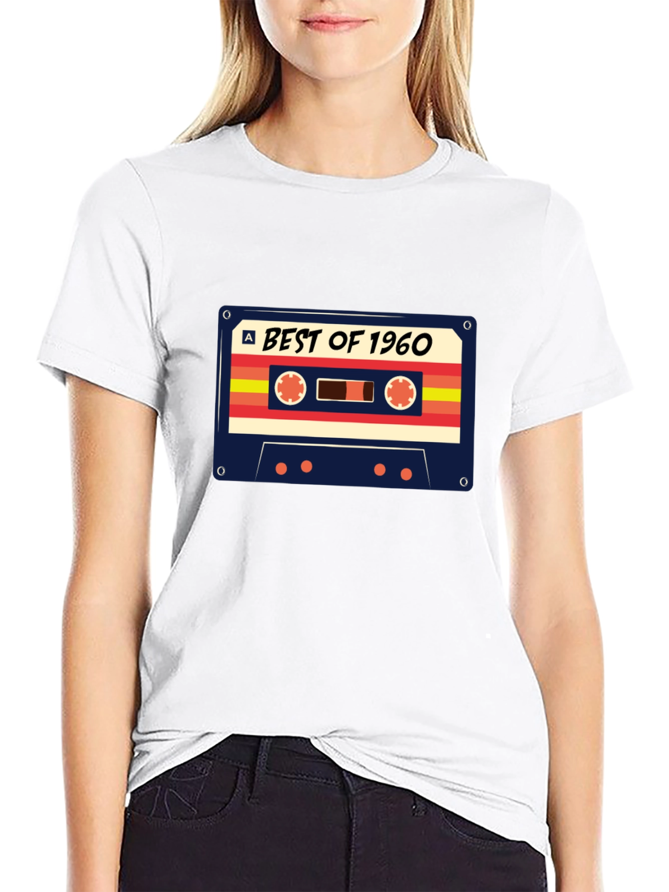 Black Best of 1960 Cassette Graphic T-Shirt view 9