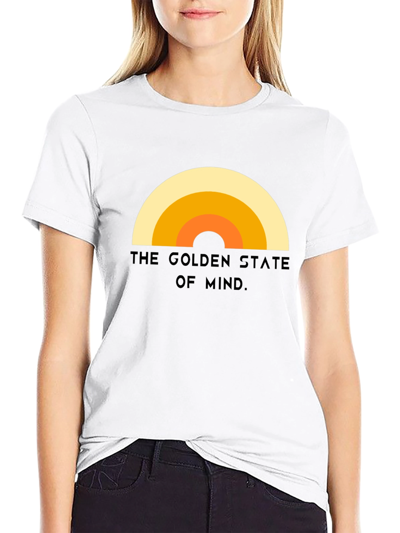 Black Golden State of Mind Retro T-Shirt view 9