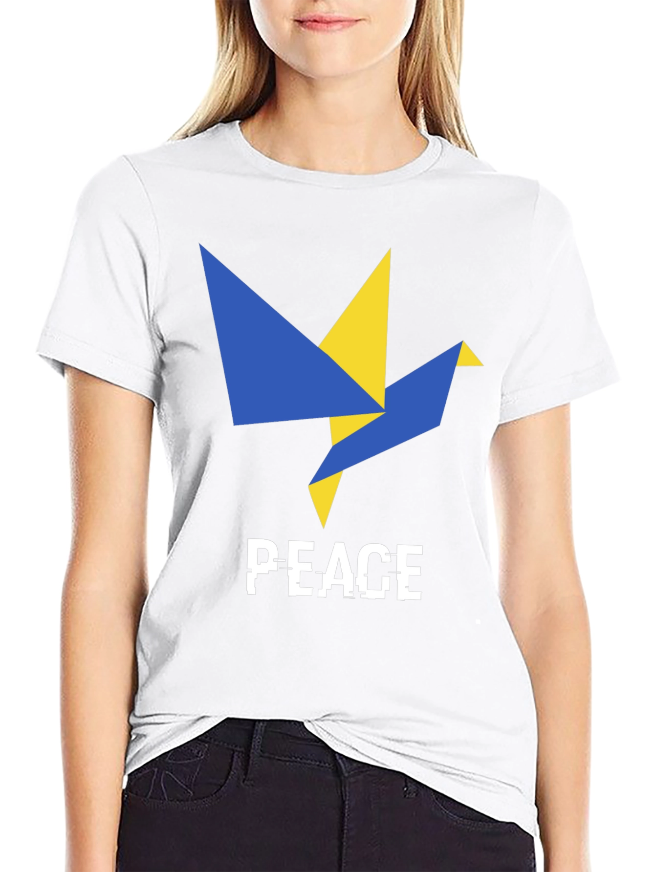 Black Peace Dove Graphic T-Shirt - Ukraine Support view 9