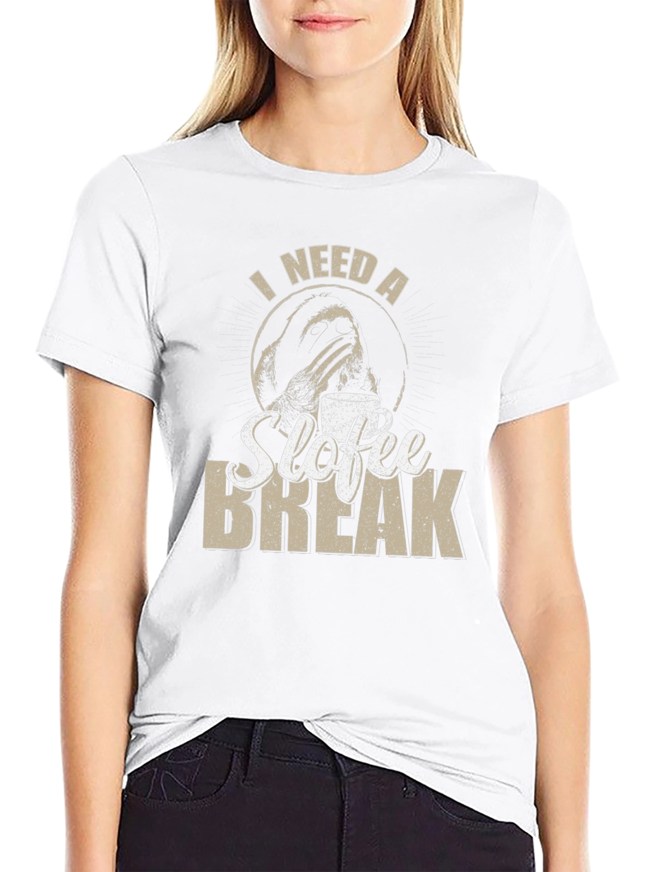 Black Sloth Coffee Break Graphic T-Shirt - Unisex Tee view 9