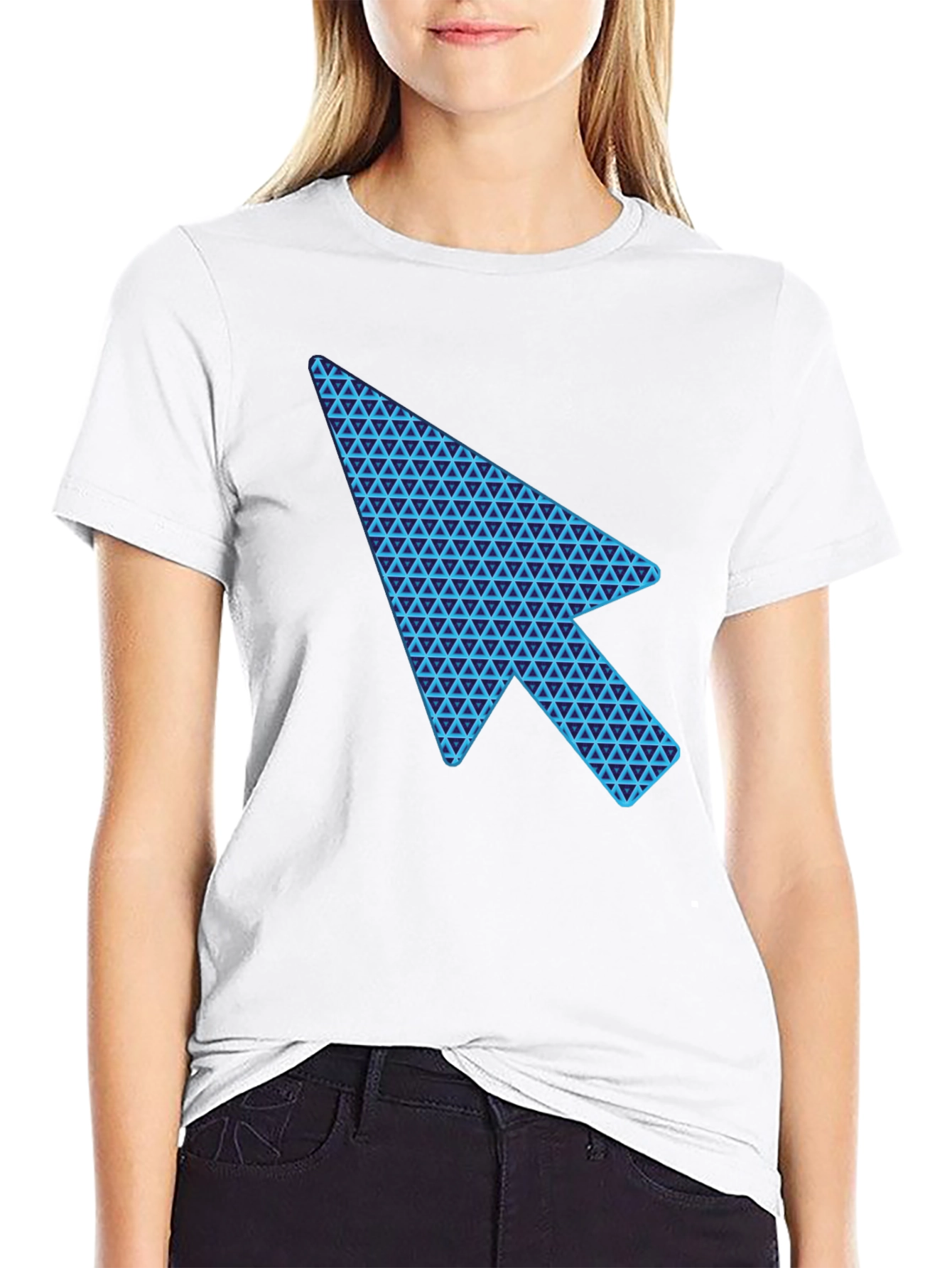Black Cursor Arrow Graphic Black T-Shirt view 9