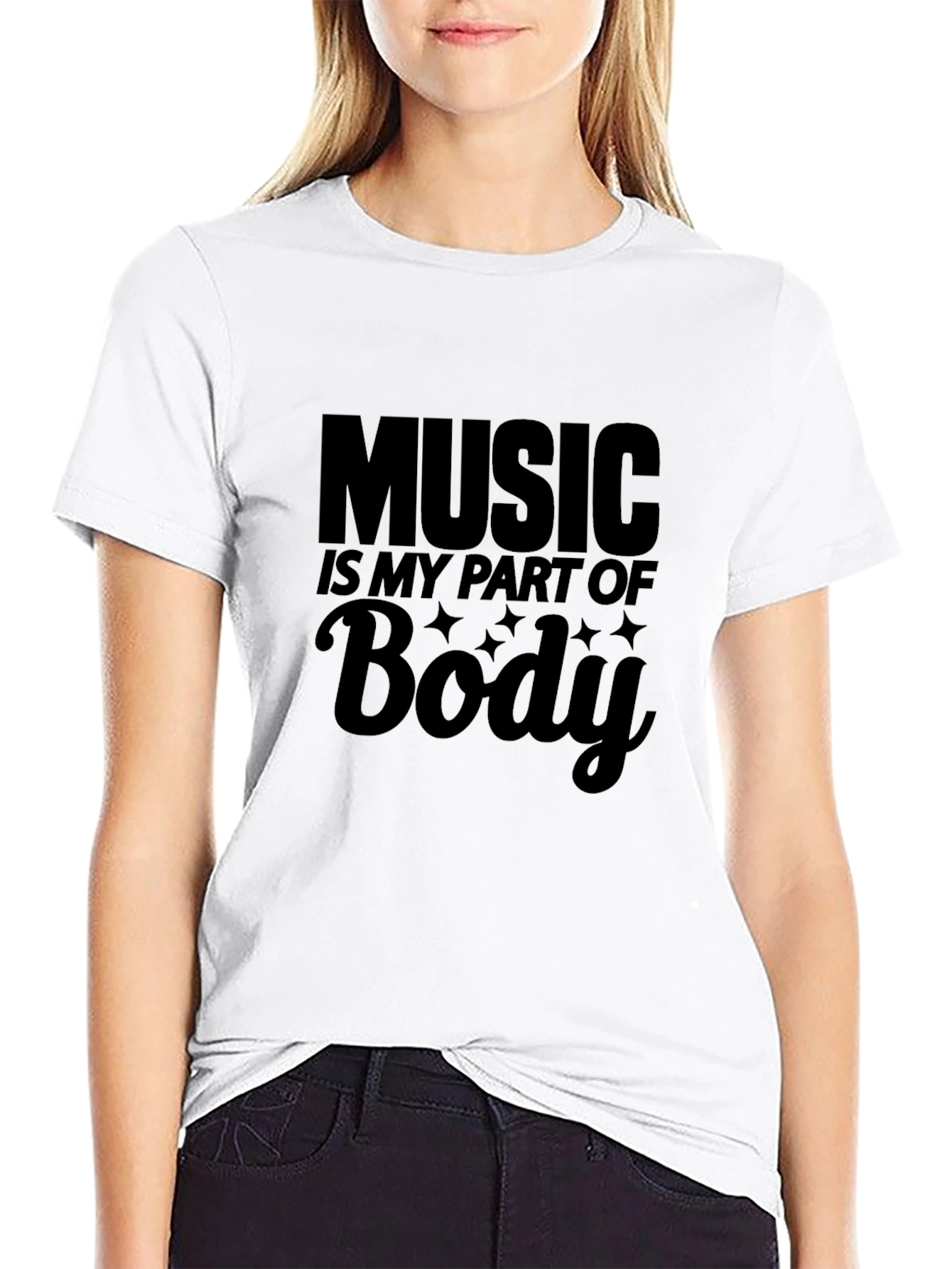 Black Music Is My Part of Body Black Graphic T-Shirt view 9