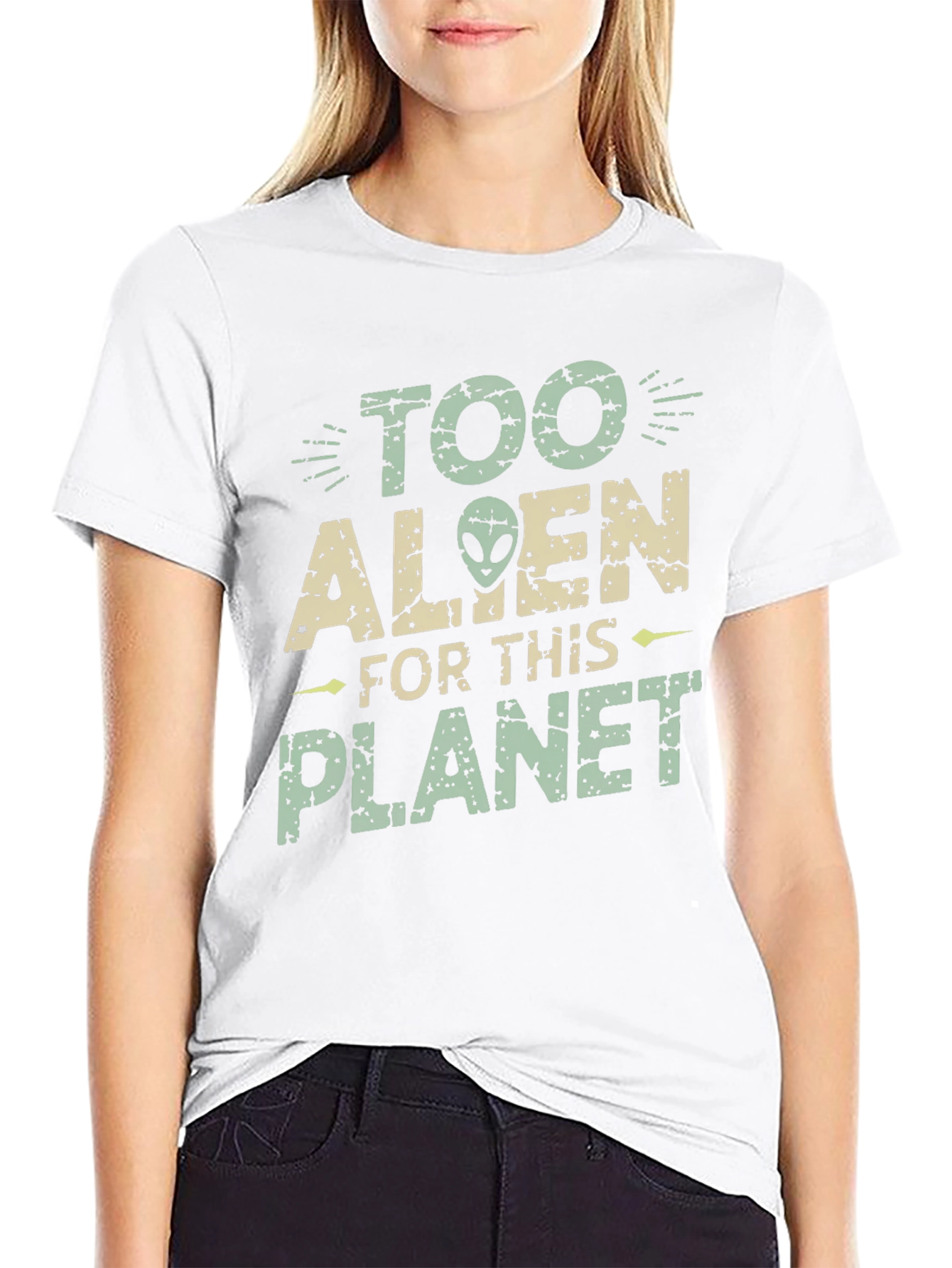 Black Too Alien for This Planet Graphic Tee view 9