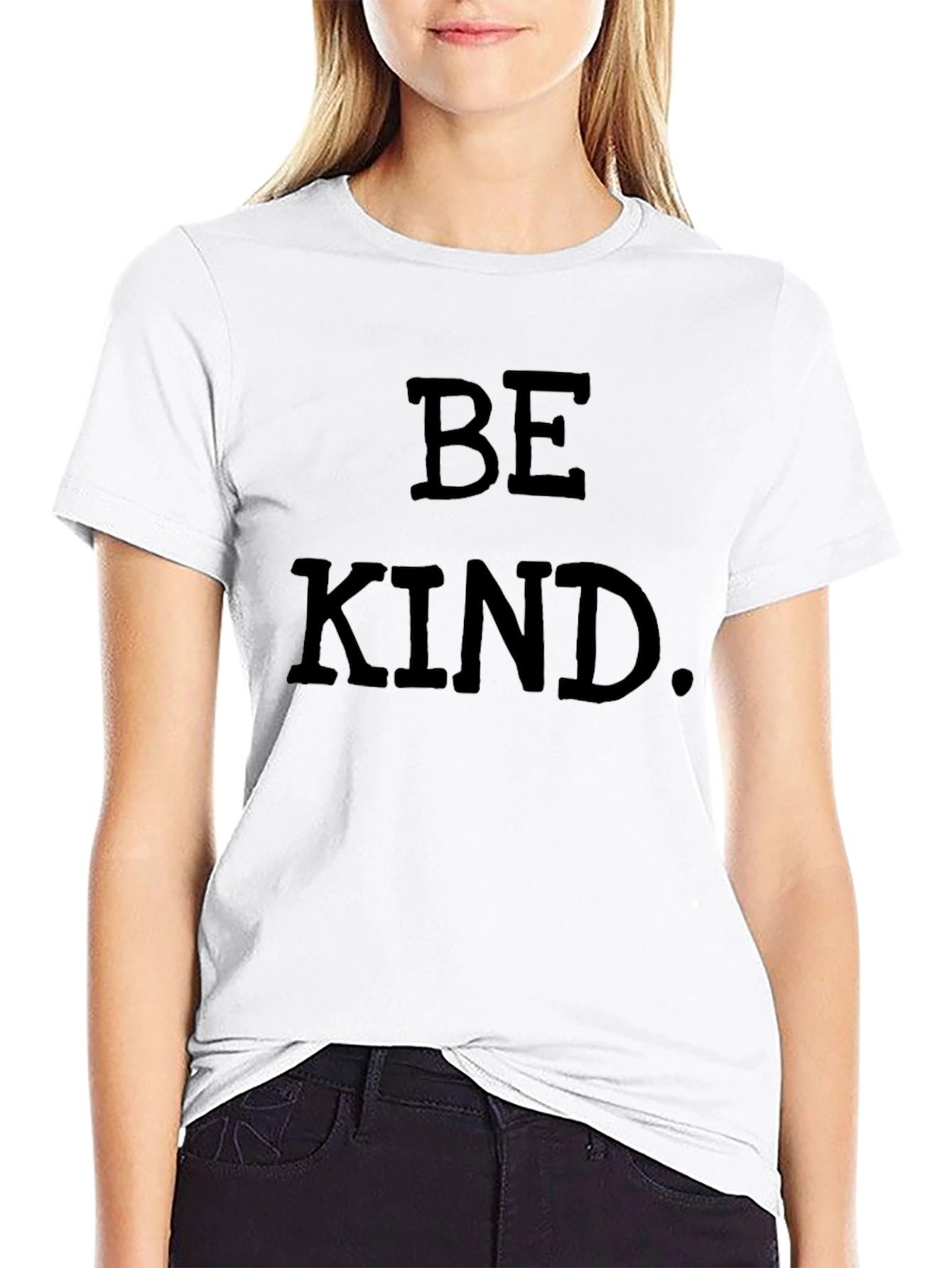 Black Be Kind T-Shirt - Classic Crew Neck Tee view 9