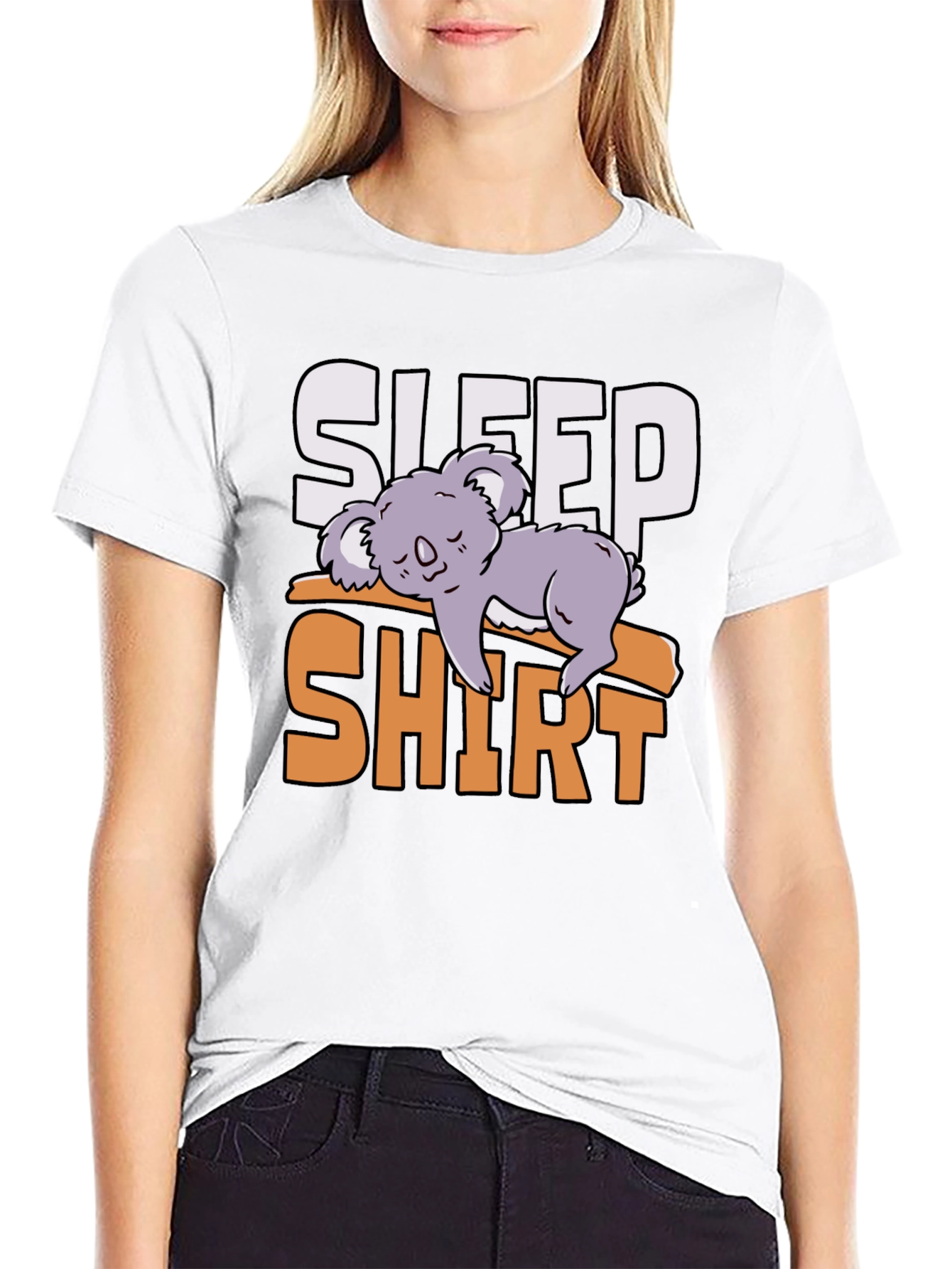 Black Sleep Shirt Koala Tee - Funny Lazy Animal T-Shirt view 9