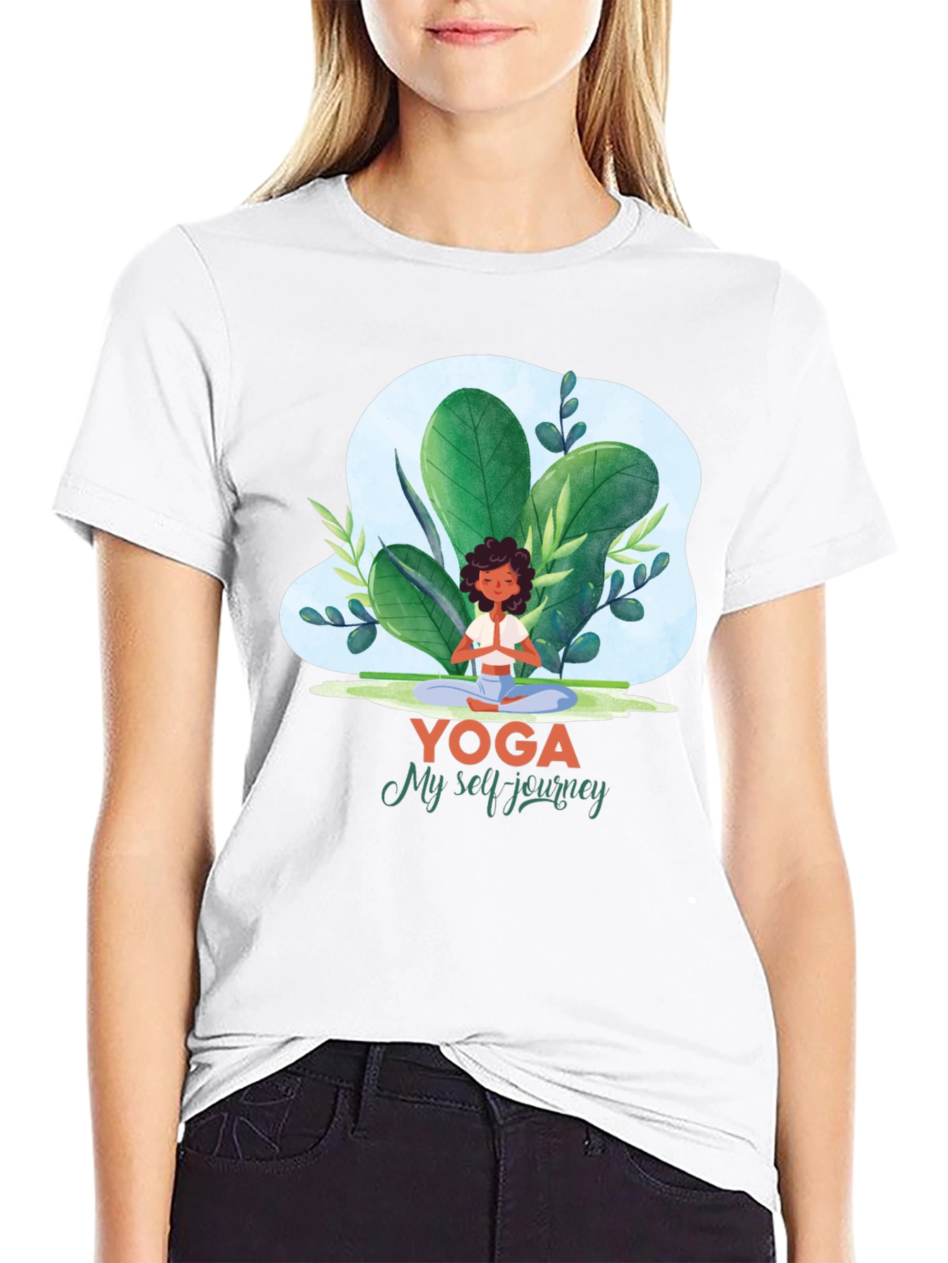 Black Yoga Journey Graphic Tee - Meditate in Style! view 9