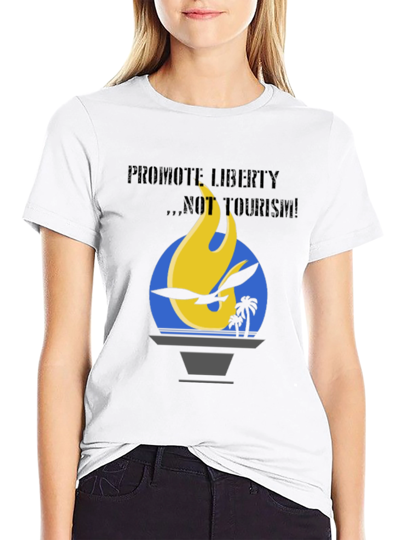 Black Promote Liberty Graphic T-Shirt view 9