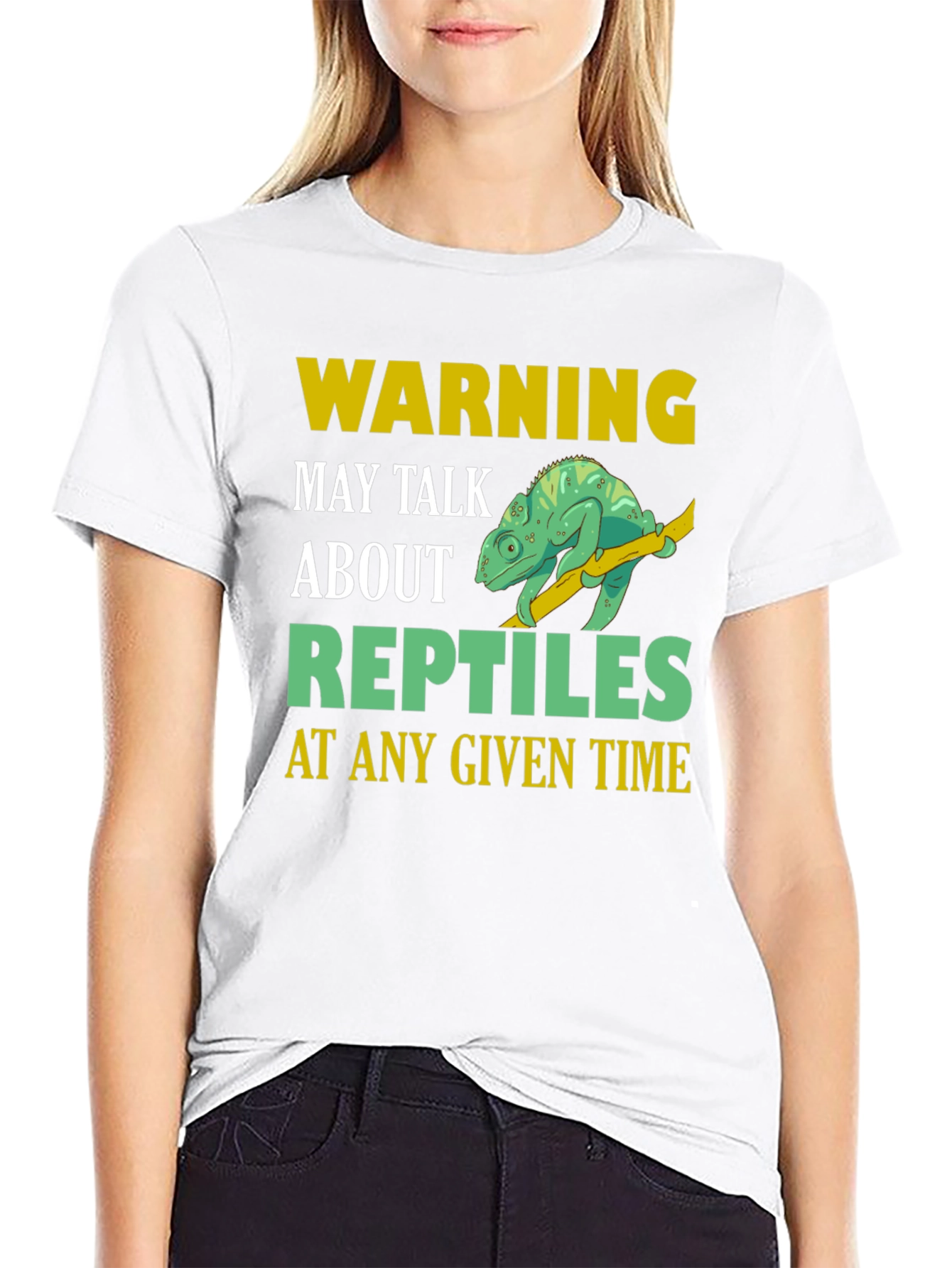 Black Warning May Talk About Reptiles T-Shirt view 9