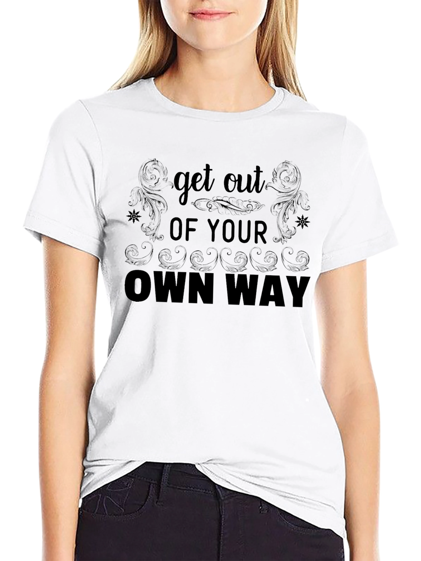 Black Get Out Of Your Own Way Graphic Tee view 9