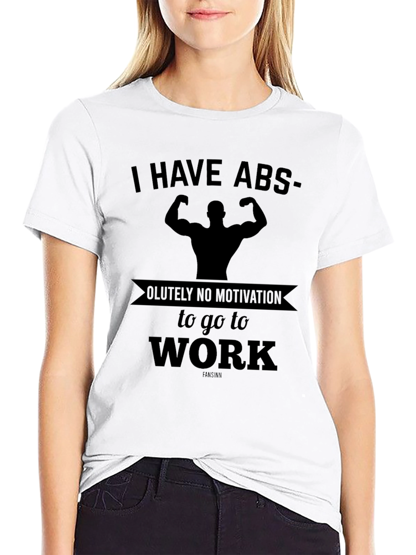 Black Funny Abs Motivation Graphic T-Shirt view 9