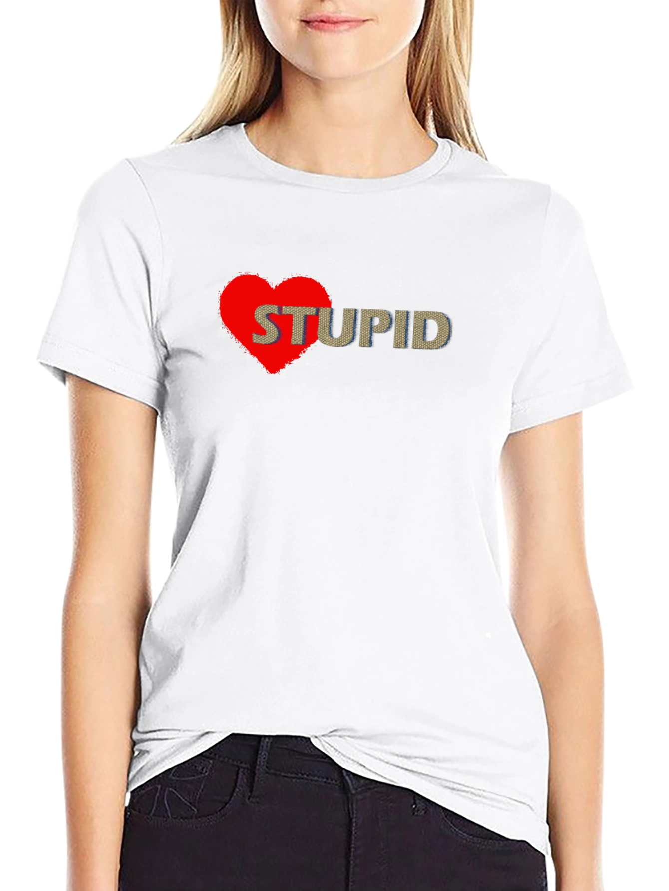 Black I Heart Stupid Graphic Tee - Casual Style view 9