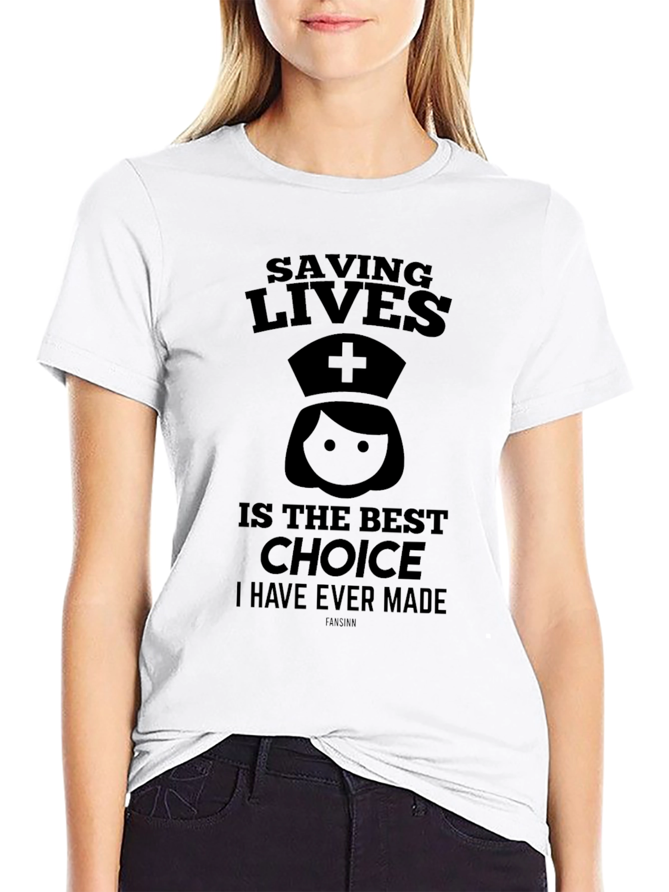 Black Saving Lives Nurse Graphic Black T-Shirt view 9