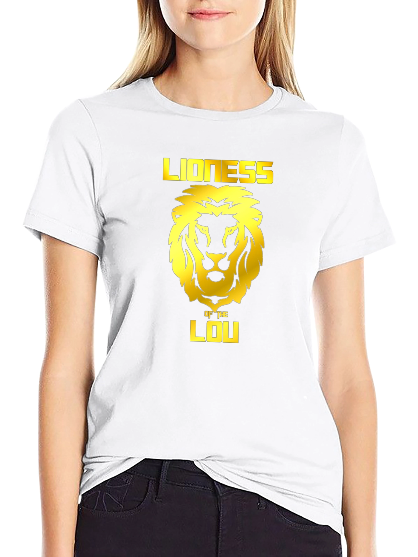 Black Lioness of the Lou Black T-Shirt - Graphic Tee view 9