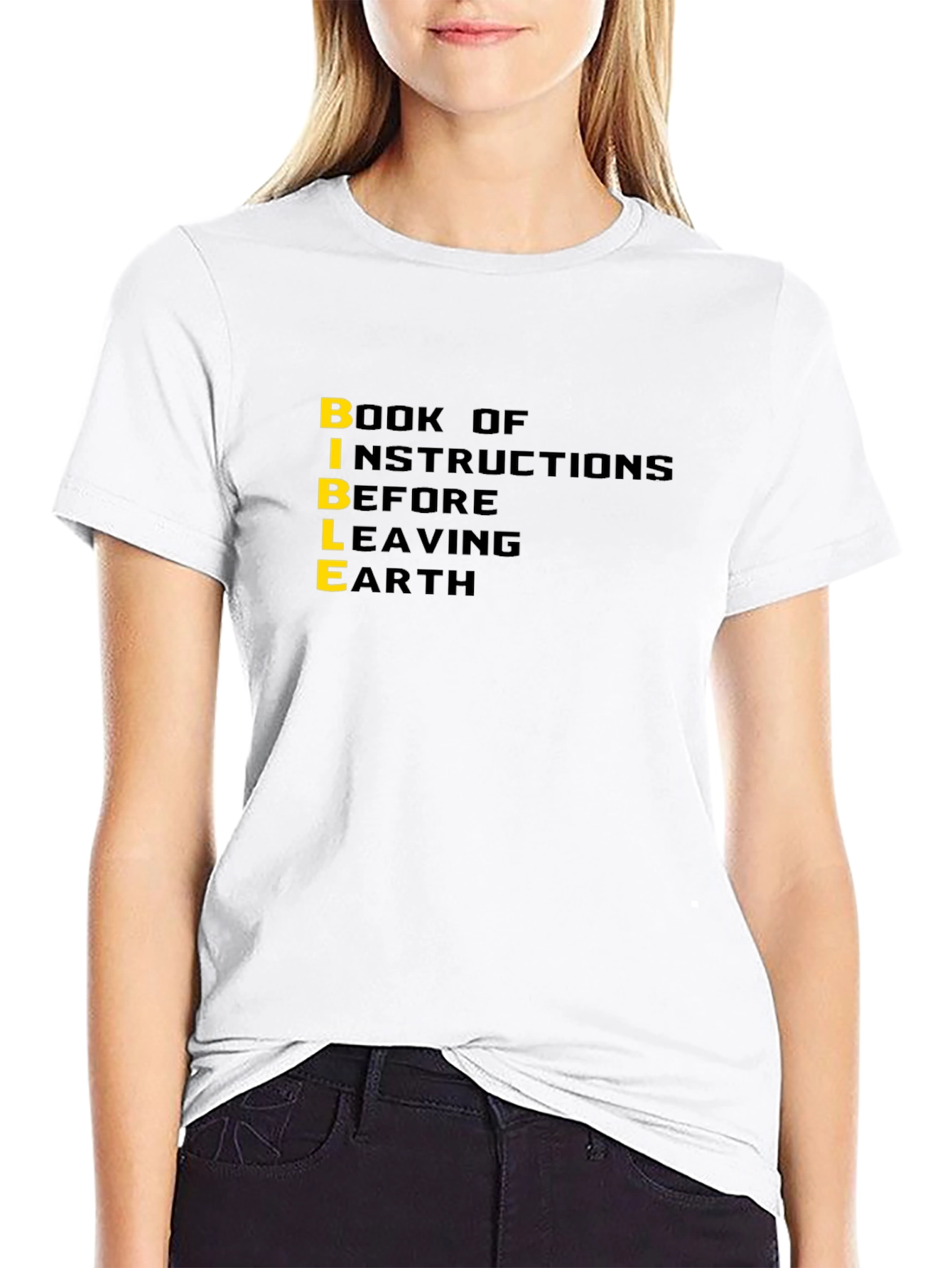 Black BIBLE Book of Instructions Graphic Tee - Black view 9