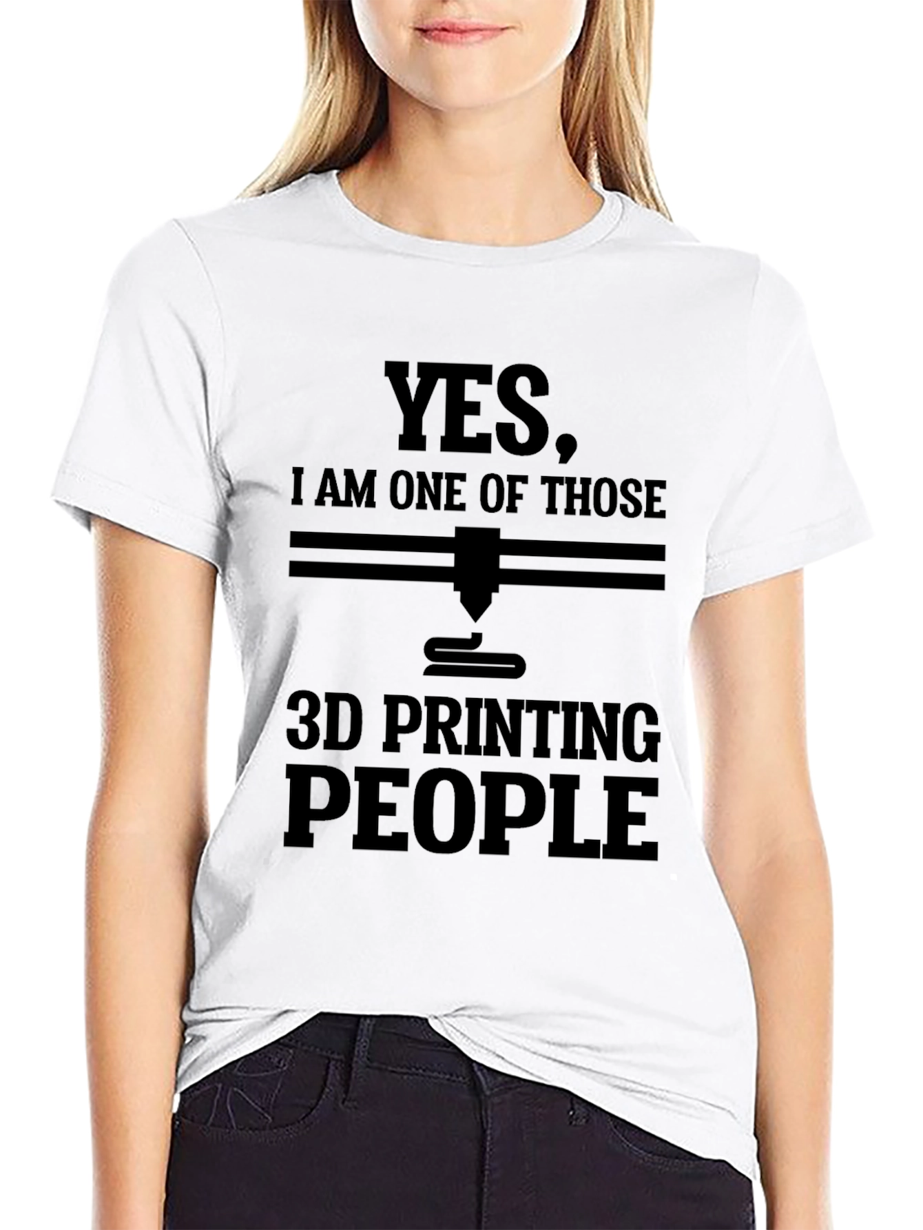 Black 3D Printing People T-Shirt - Funny Maker Tee view 9
