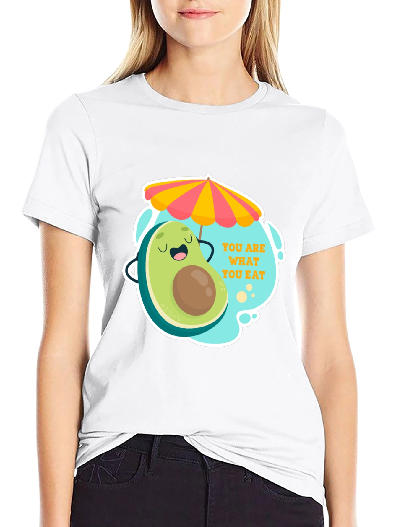 Black Funny Avocado Graphic Tee - You Are What You Eat! view 9