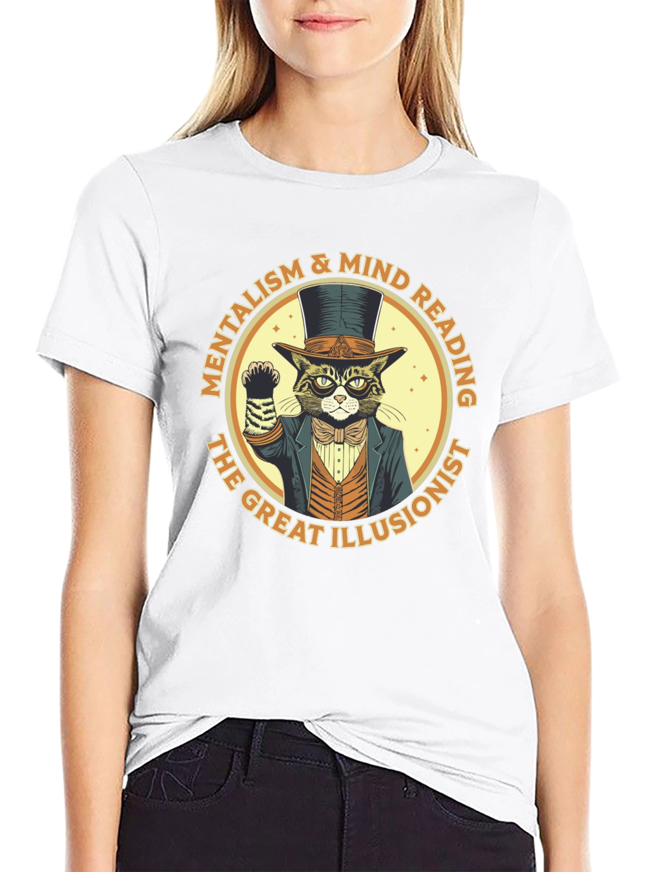 Black Mentalism & Mind Reading Cat T-Shirt view 9