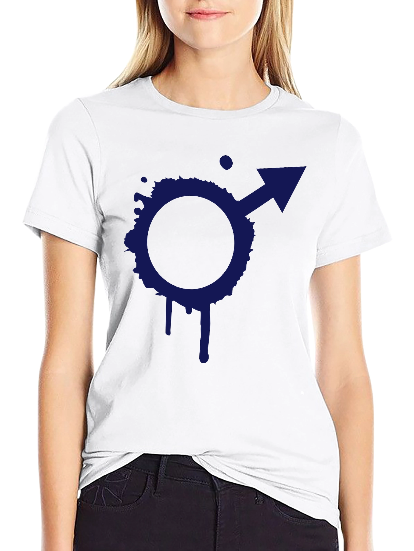 Black Cool Symbol Graphic Black T-Shirt view 9