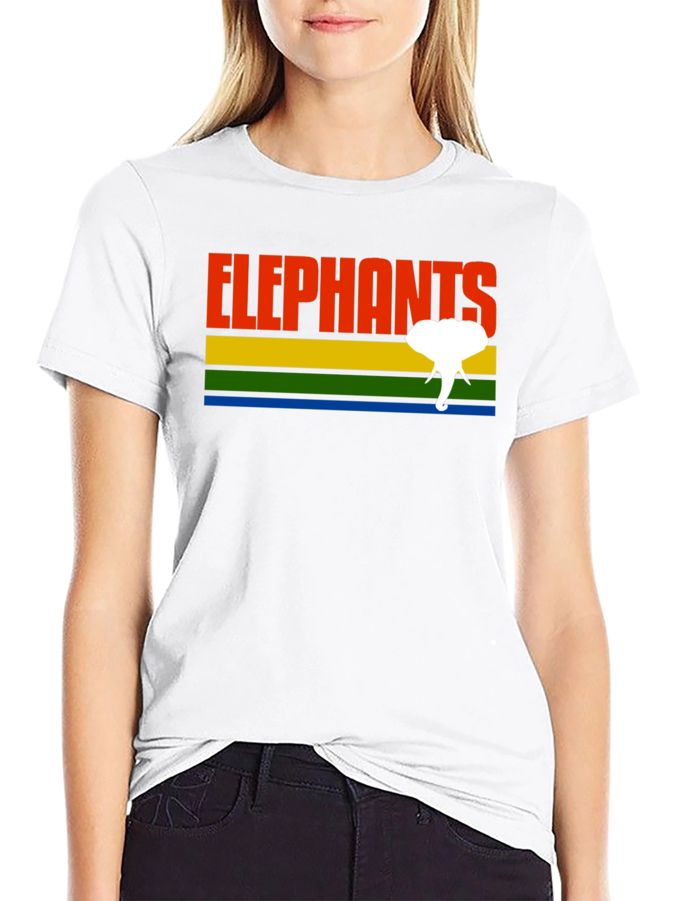 Black Retro Elephants Graphic T-Shirt - Unique Design! view 9