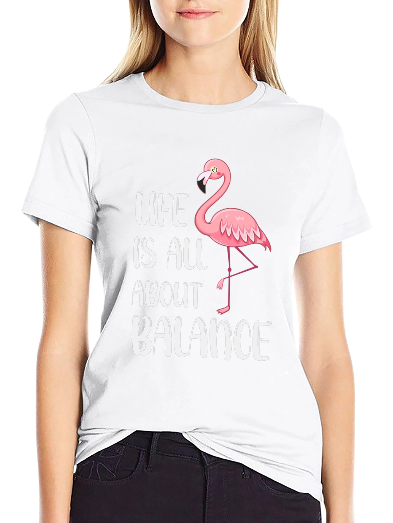 Black Life is All About Balance Flamingo Graphic T-Shirt view 9