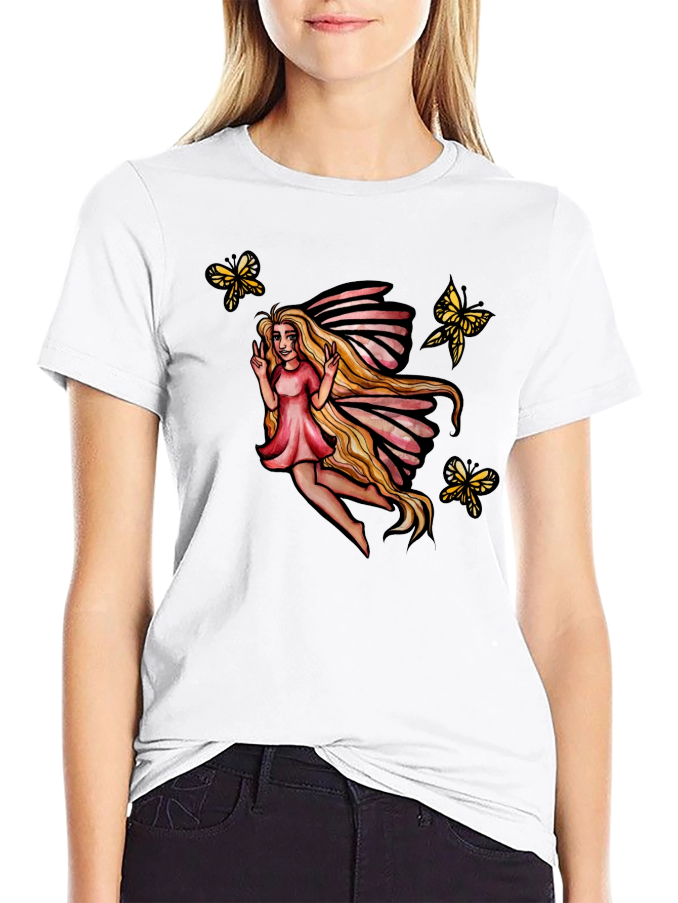 Black Fairy T-Shirt - Magical Design view 9