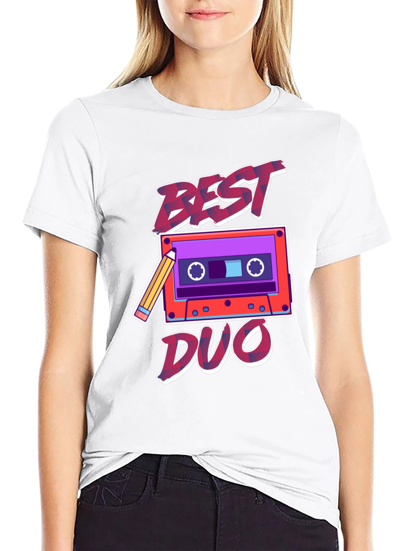 Black Best Duo Cassette Tape Graphic Tee - Retro Style view 9