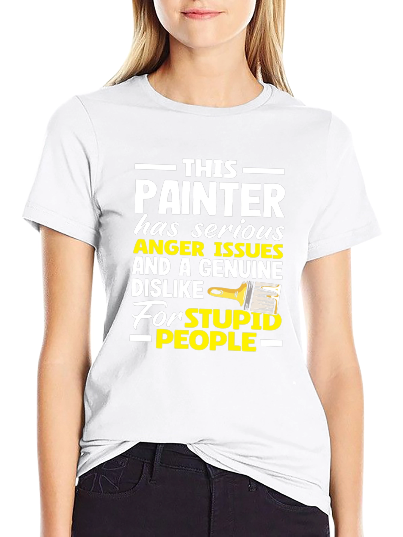 Black Painter Anger Issues Humor Graphic Tee view 9
