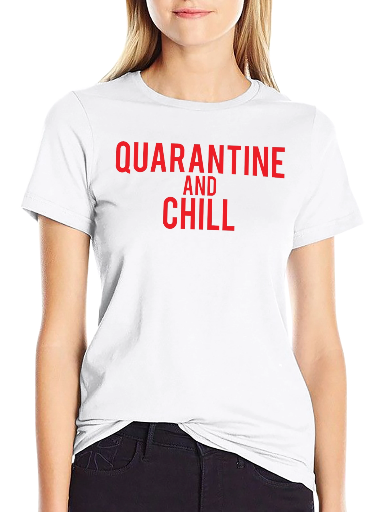 Black Quarantine and Chill Black T-Shirt view 9