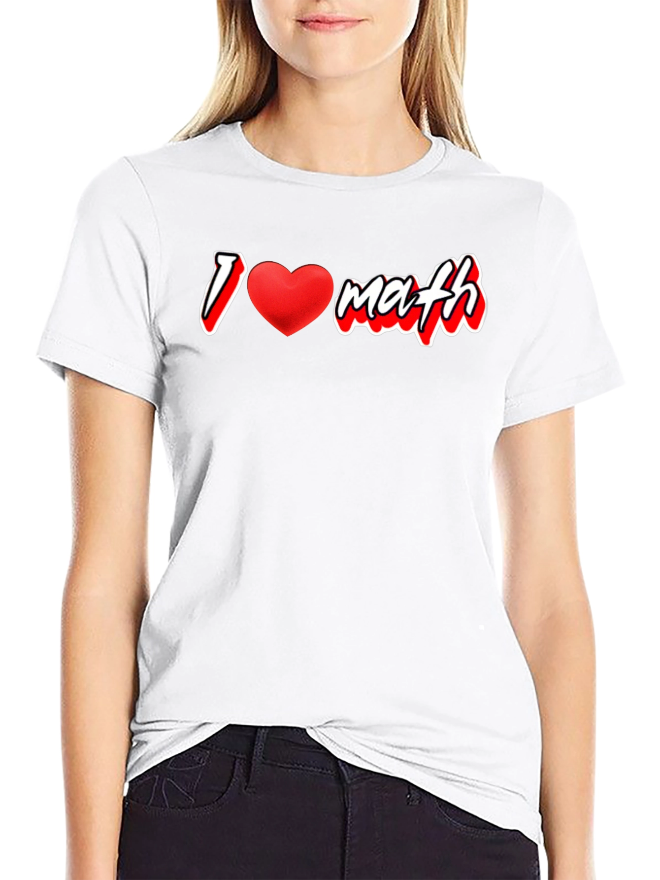 Black I Heart Math Graphic T-Shirt view 9