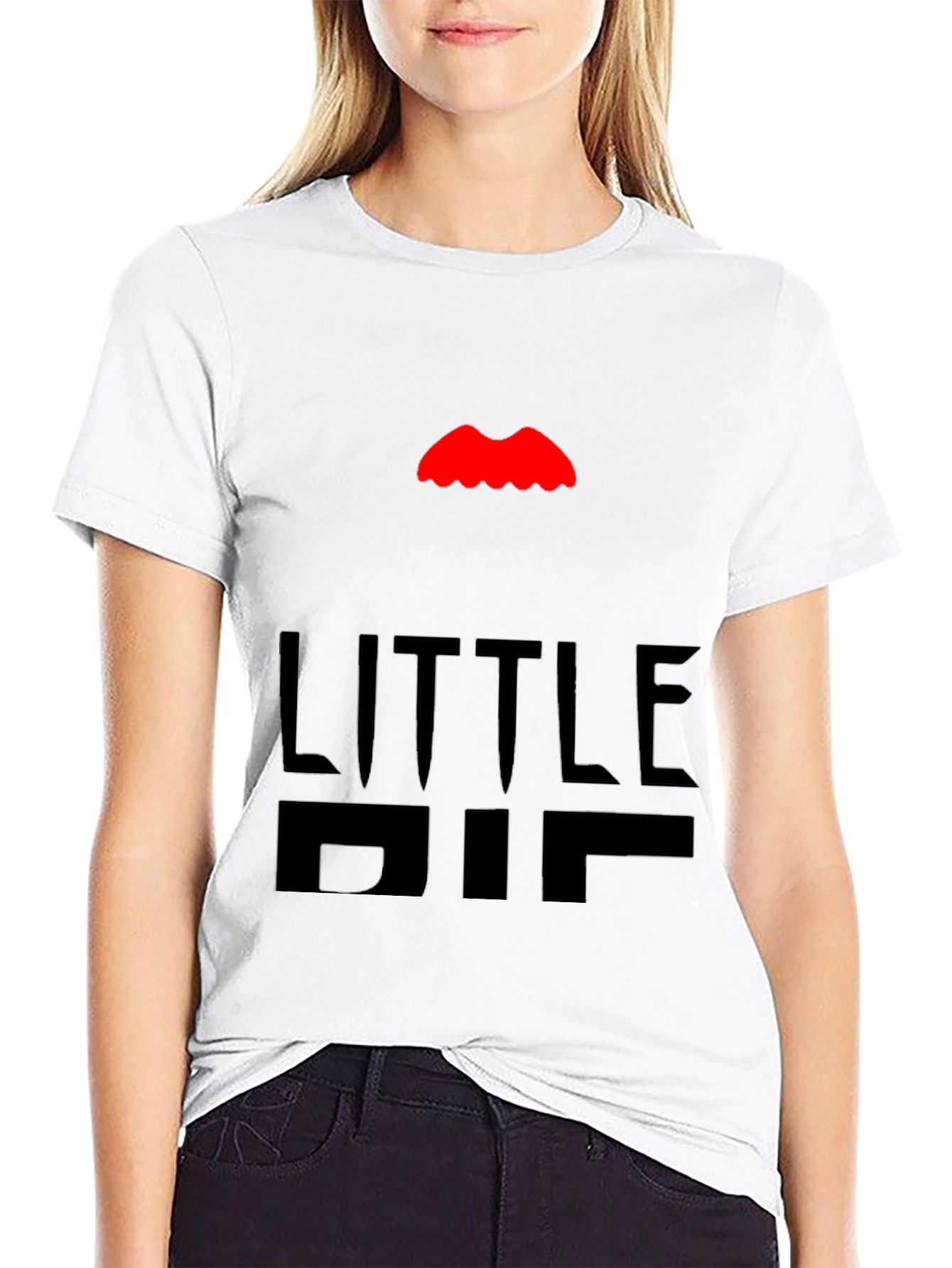 Black Little Big Tee - Funny Graphic T-Shirt view 9