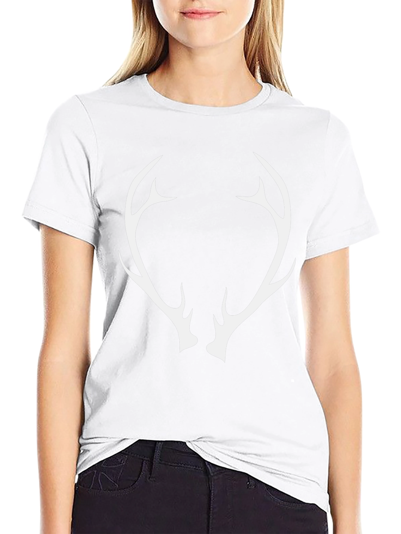 Black Antler Graphic Tee - Black Cotton Blend Shirt view 9